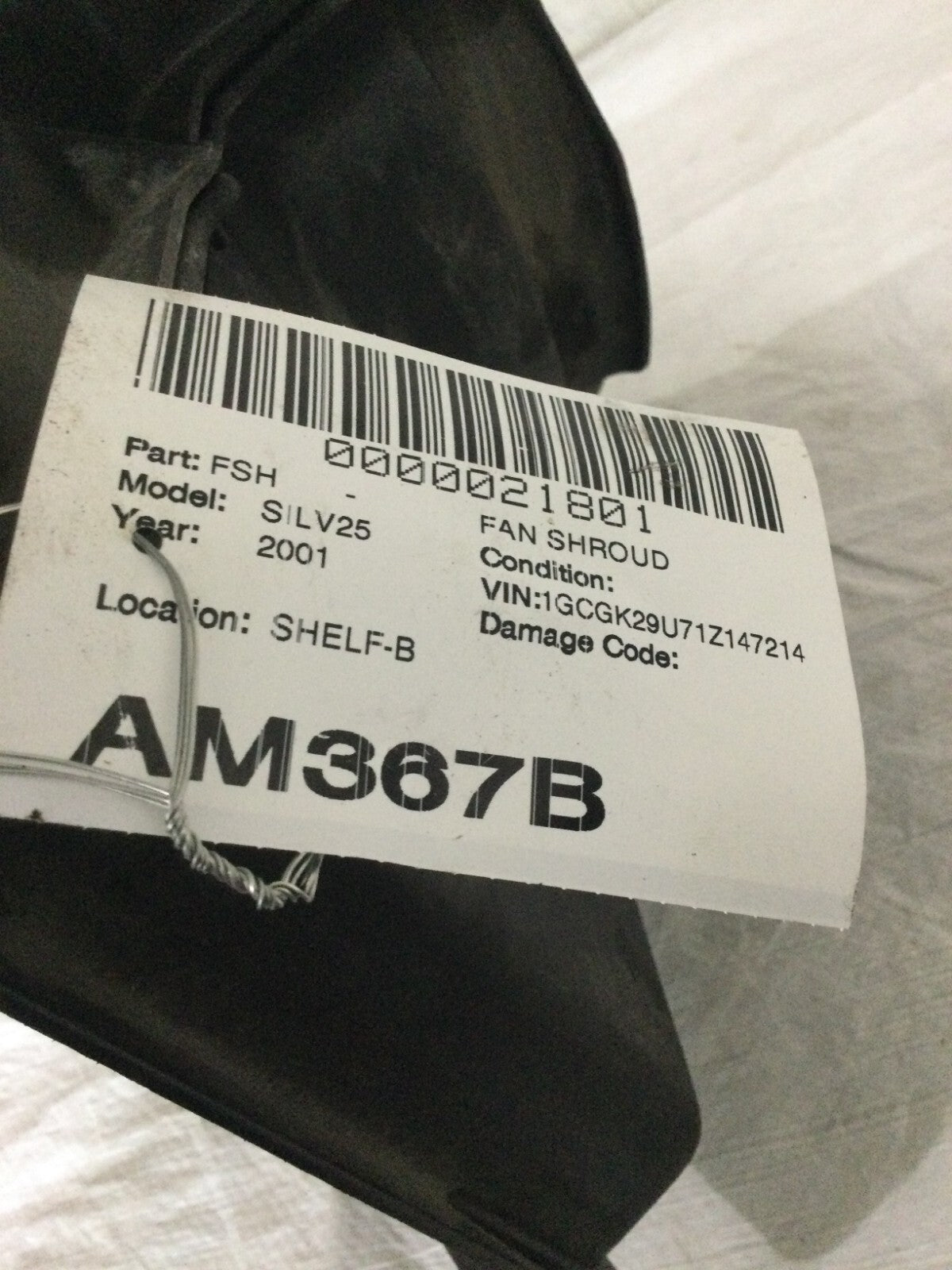 2001 Chevrolet Silverado 2500 Radiator Fan Shroud OEM