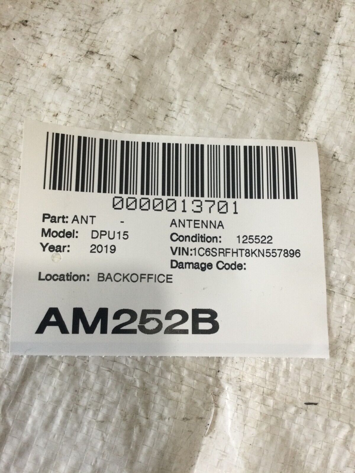 2019-2022 Dodge Ram 1500 Radio Antenna Assembly OEM 68293977AA