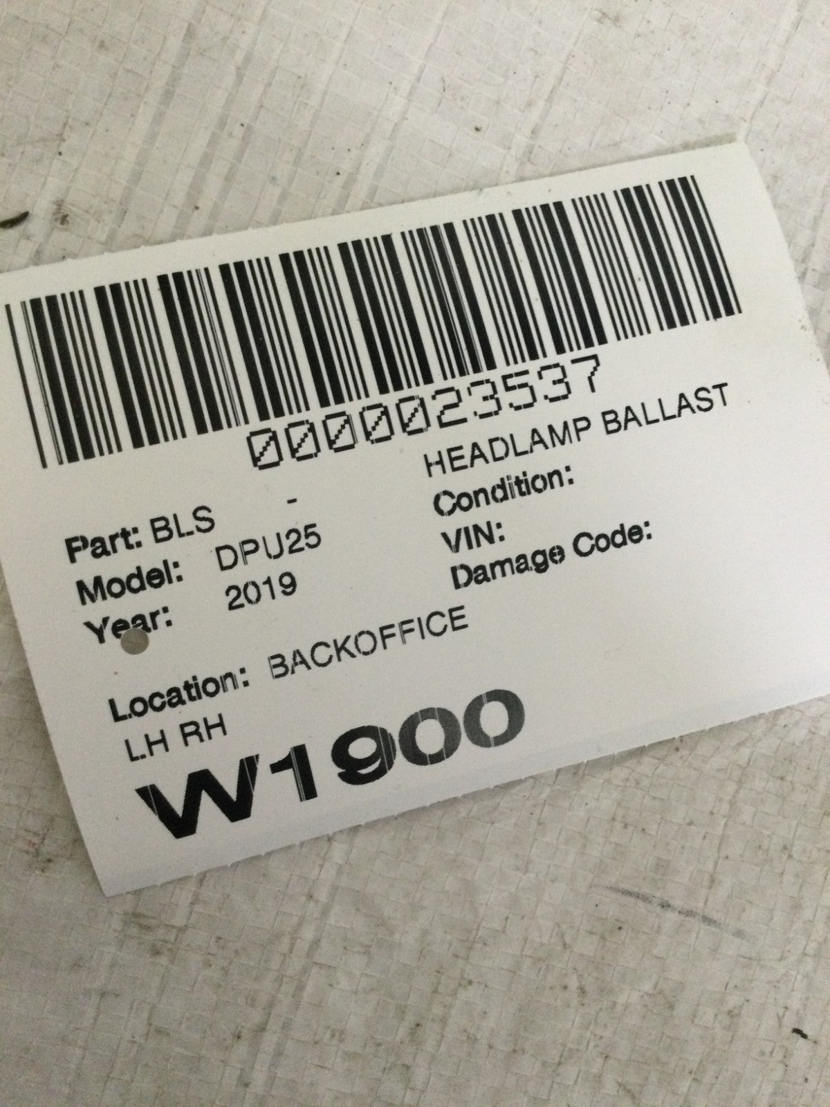 2019 Dodge Ram 2500 Headlight Control Module Ballast OEM 90181417