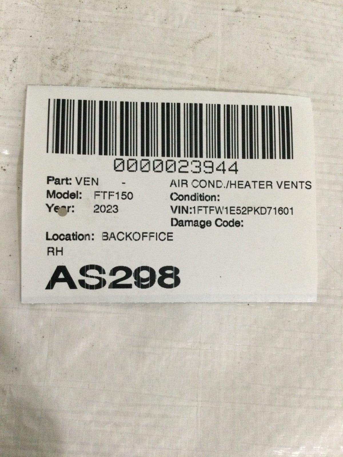 2023 Ford F150 F-150 Right Passenger Dash Air Vent OEM