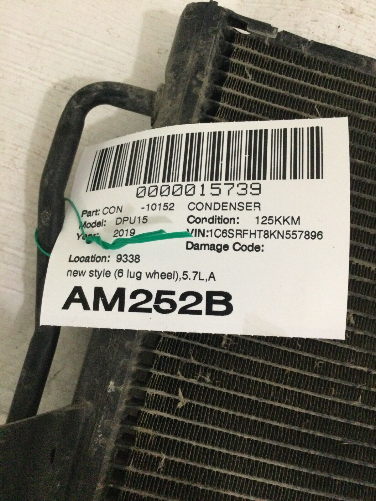 2019 2020 2021 2022 2023 RAM 1500 AC CONDENSER 68312697AC OEM