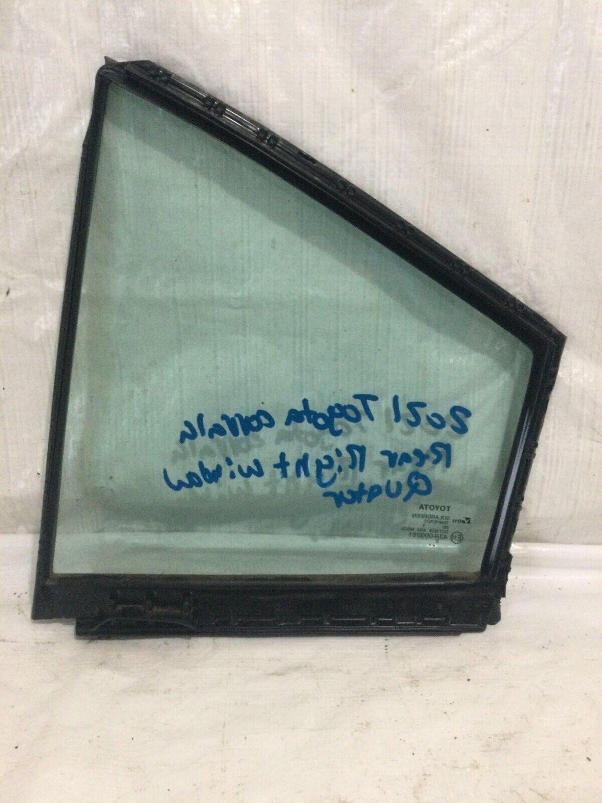 2020-2021 Toyota Corolla Rear Right Door Window Vent Glass OEM