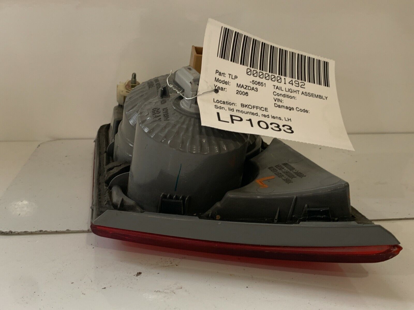 2006-2008 Mazda 6 Sedan Inner Trunk LID Tail Light Lamp Left Driver LH OEM