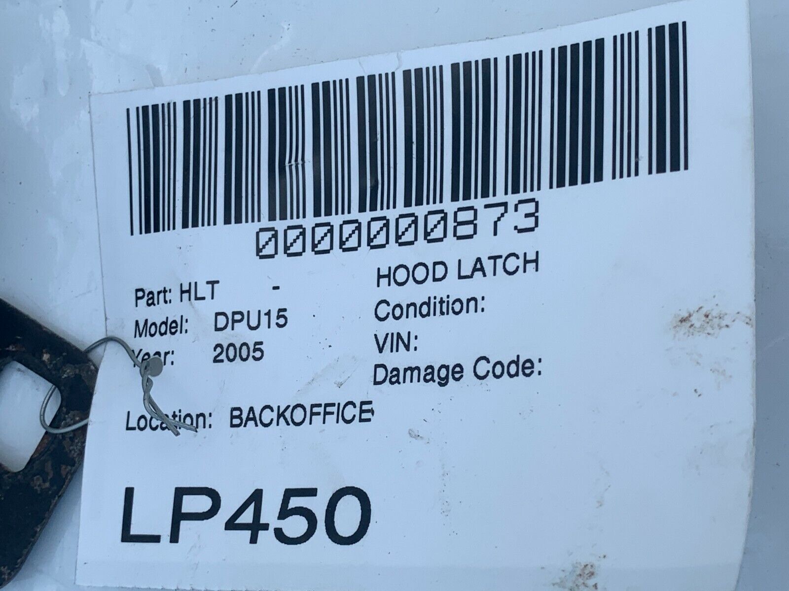 2005 Dodge Ram 1500 Hood Lock Latch OEM