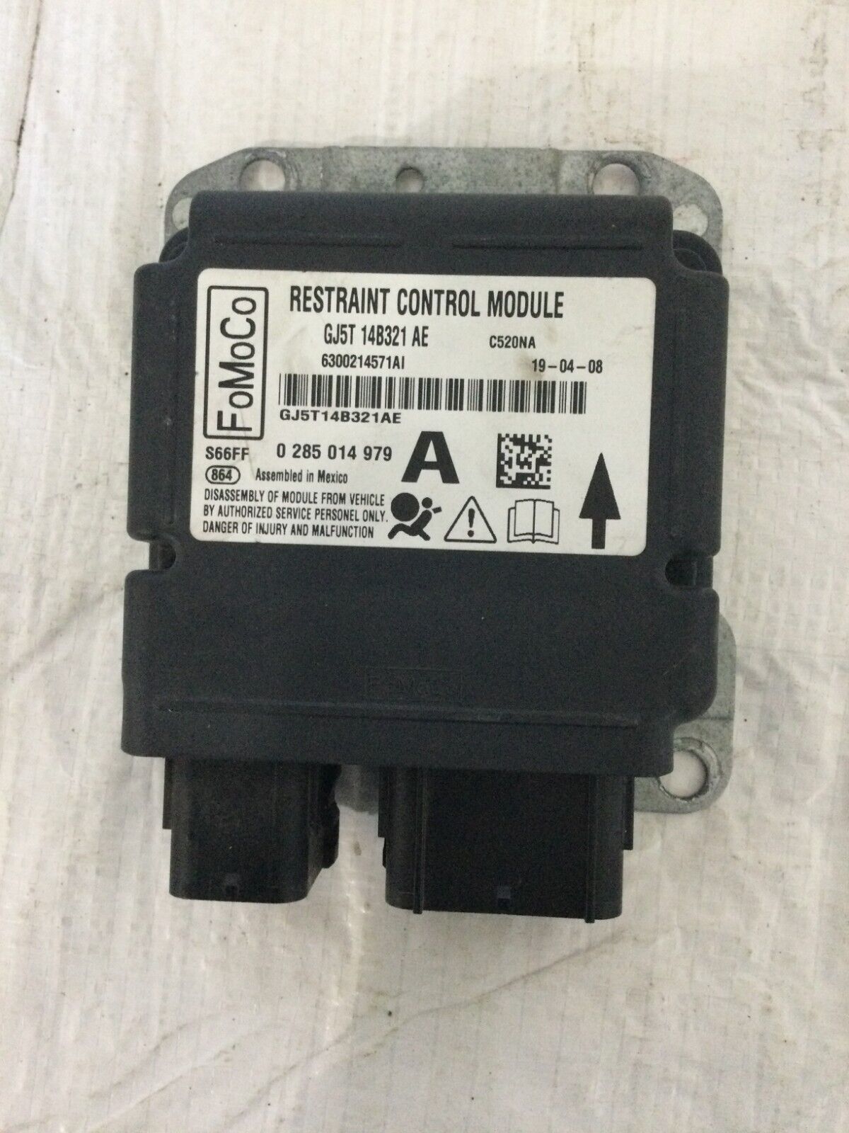 2019 Ford Escape SRS Restraint Control Module OEM GJ5T-14B321-AE