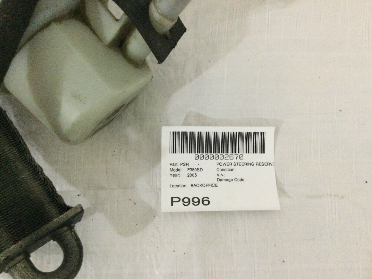 2005 Ford F-350SD Power Steering Reservoir W/ Intercooler OEM 6.0L Diesel