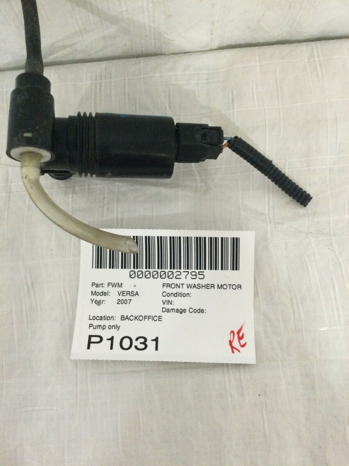 2007 Nissan Versa Front Washer Motor Pump OEM