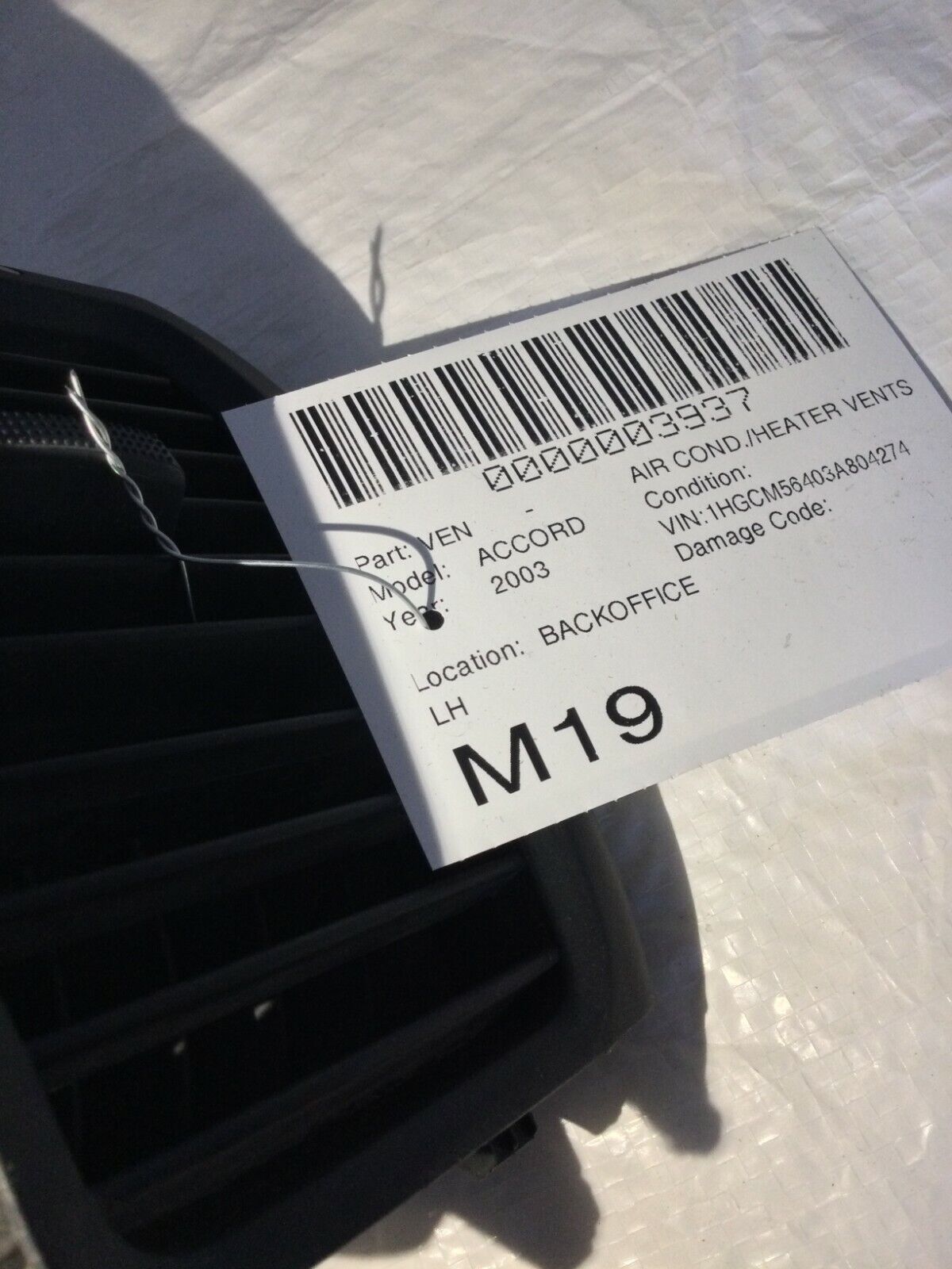 2003-2007 Honda Accord Front Left Driver Side Dash AC Air Vent LH OEM
