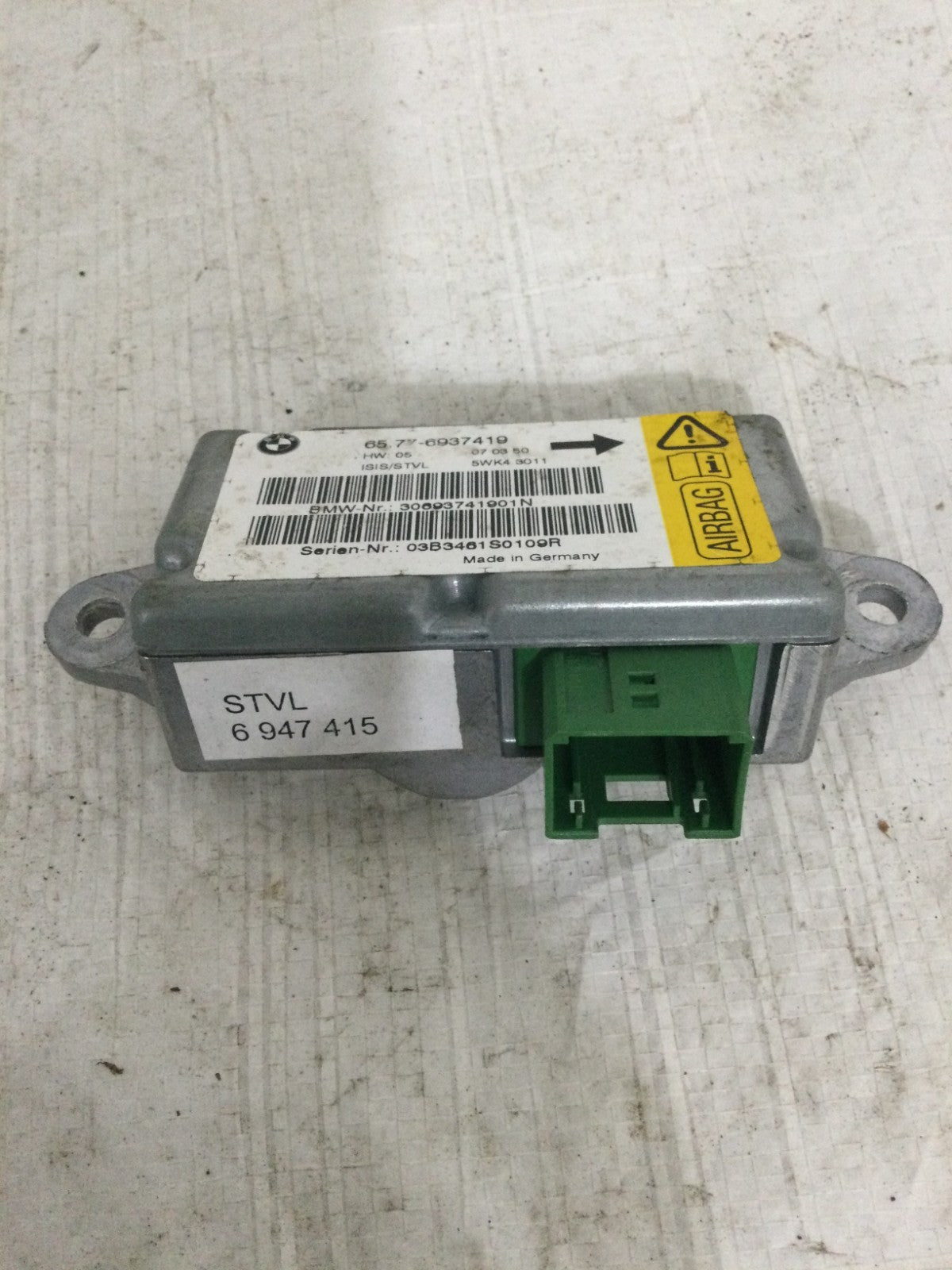 2004 BMW 745I Front Left Drivers Door SRS Sensor OEM 65.77-6937419