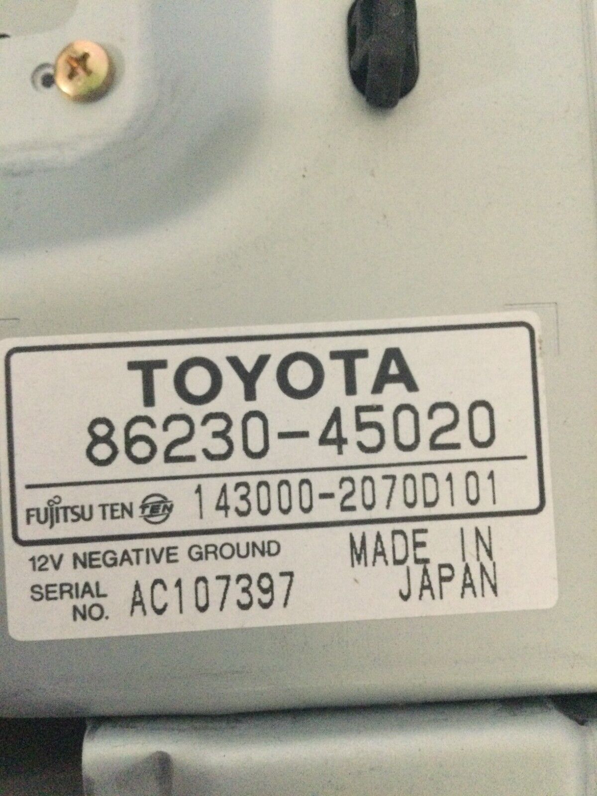 2004 Toyota Sienna Roof Entertainment Control Unit 86230-45020 OEM