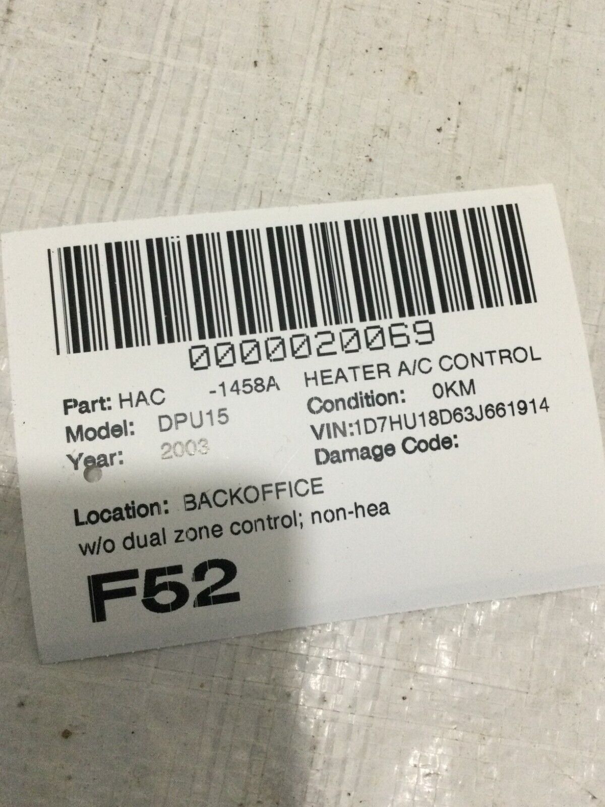 2003-2005 Dodge Ram 1500 Climate Control Unit OEM P55056321AC