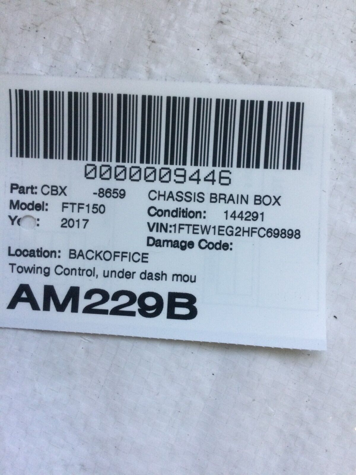 2017 2018 Ford F150 Trailer Tow Control Module Computer OEM GL3T-19H378-AC