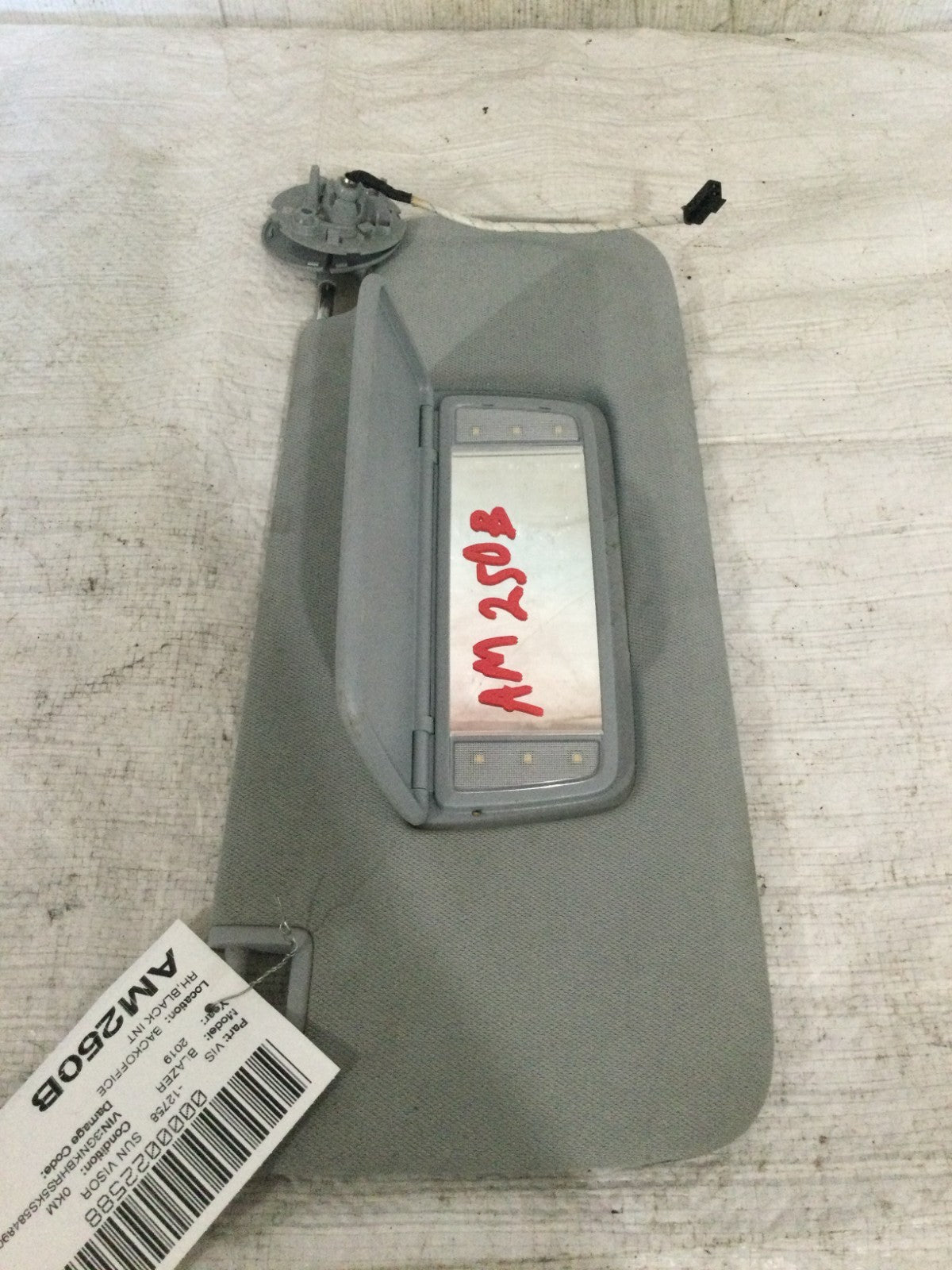 2019-2022 Chevrolet Blazer Right Passenger Sun Visor OEM 13591872