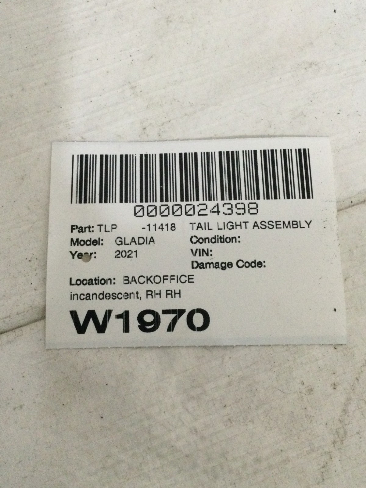 2020-2025 Jeep Gladiator Right Passenger Side Tail Light OEM