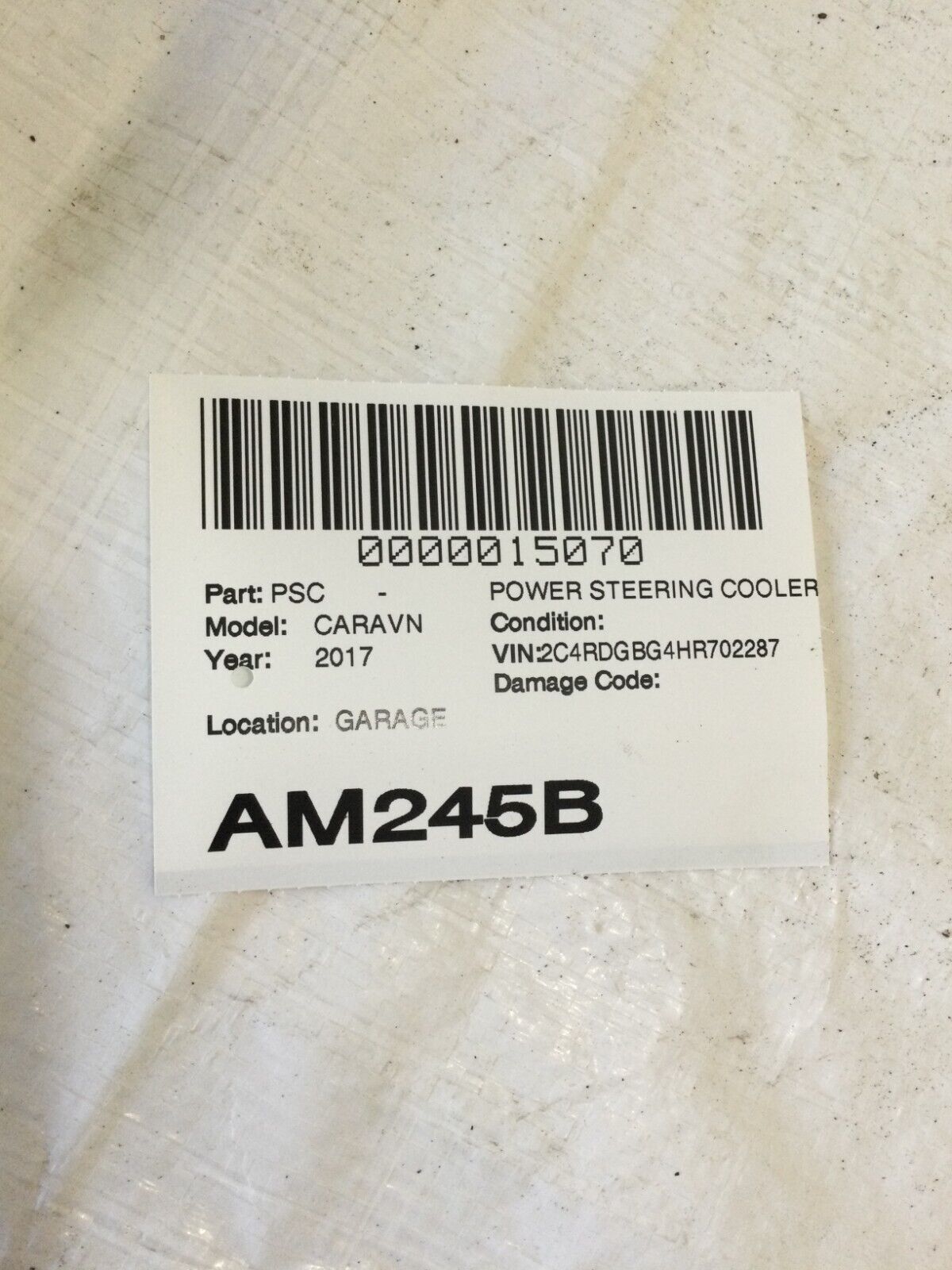 2017 Dodge Grand Caravan Power Steering Cooler OEM