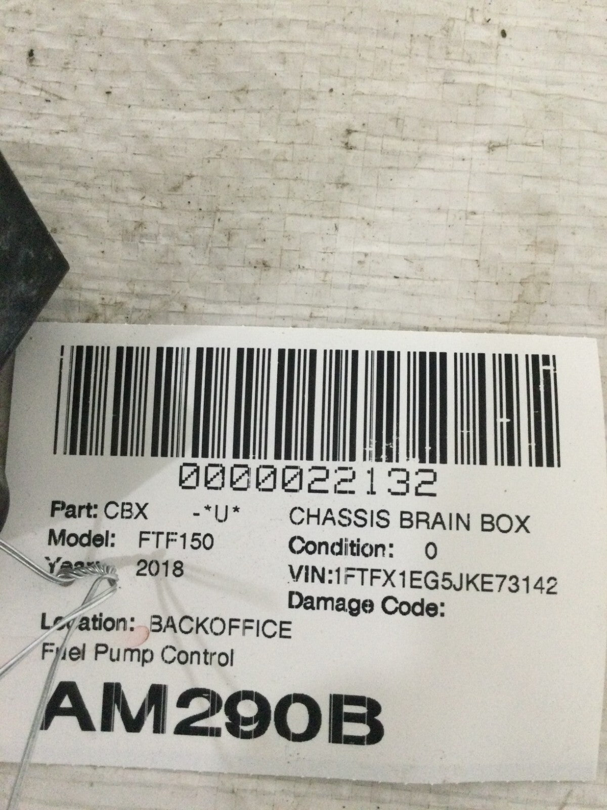 2018 Ford F-150 Fuel Pump Control Module FU5A-9D370-JA OEM