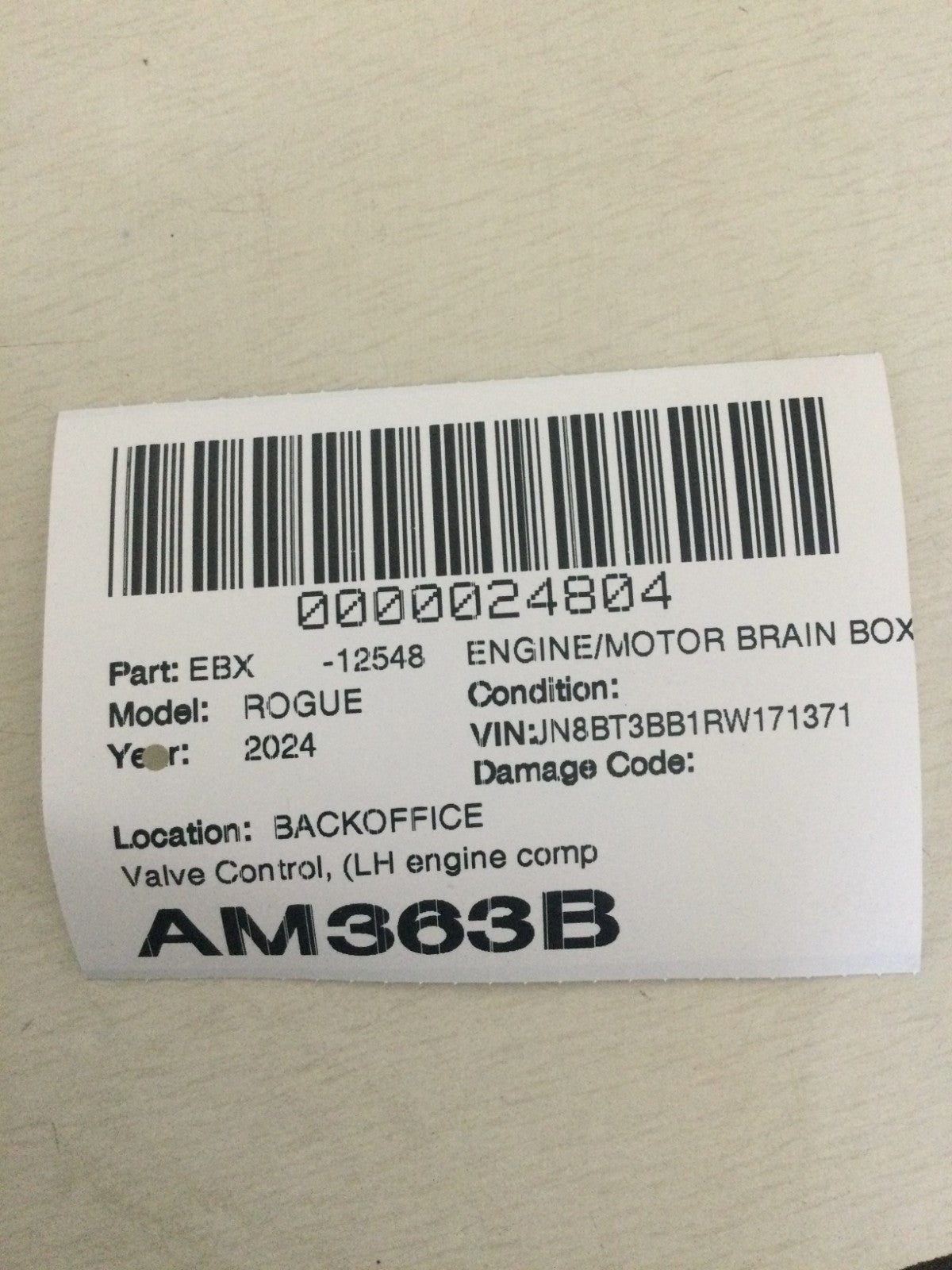 2024 Nissan Rogue 1.5L Module VTC Control OEM 237F06RC1C