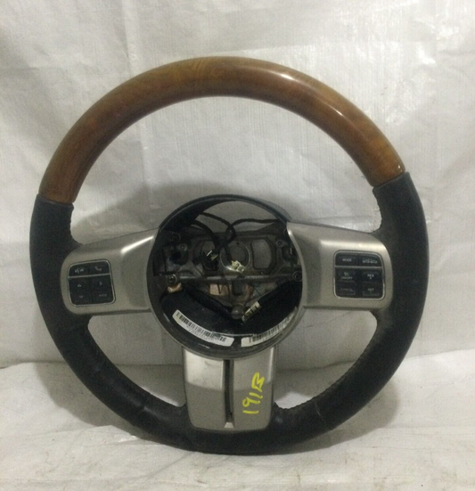 2011-2013 Jeep Grand Cherokee Steering Wheel W/ Control Switch Woodgrain OEM