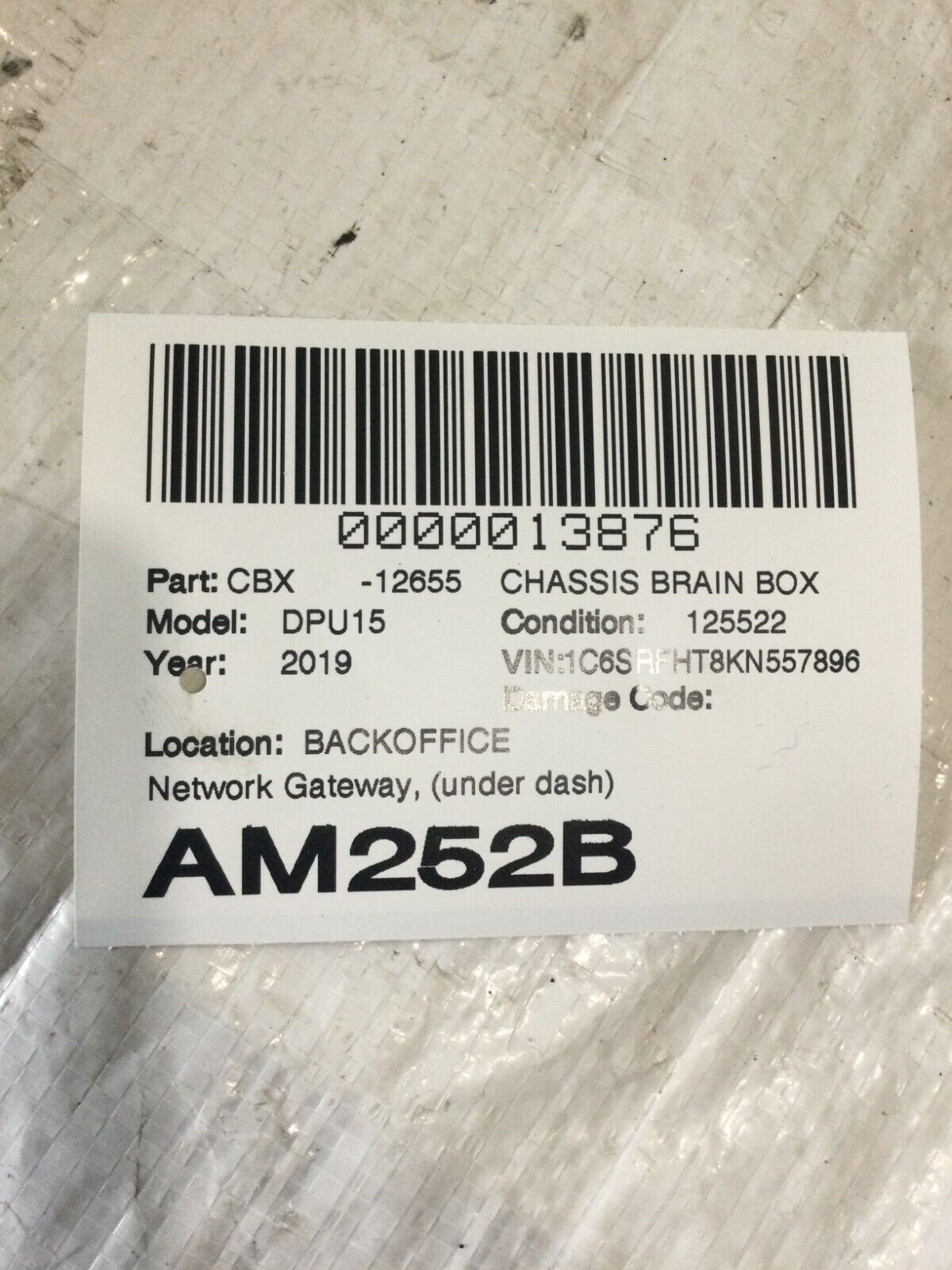 2019-2020 Dodge Ram Wireless Charger Device Module 68279223AC OE
