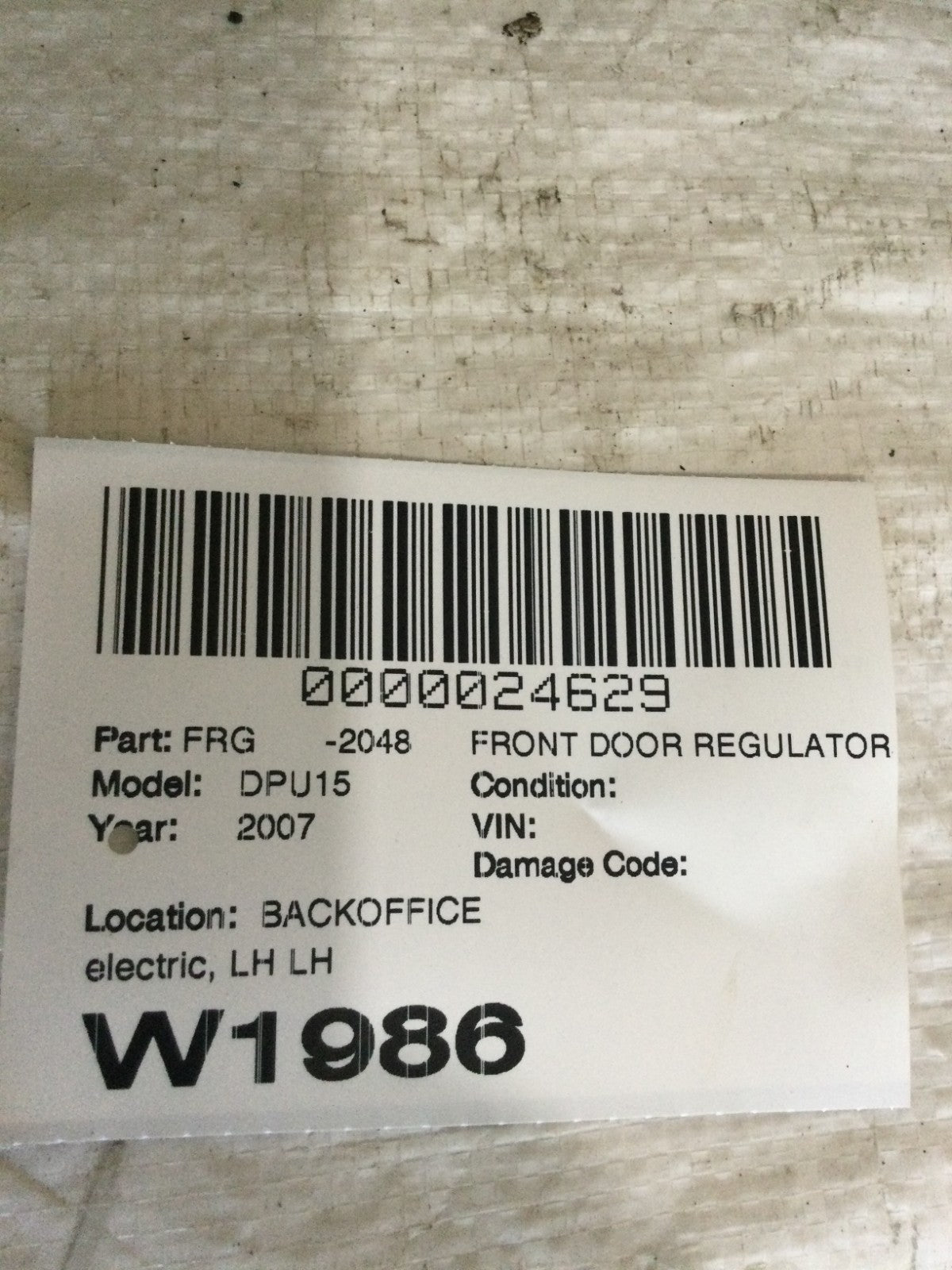2007 Dodge Ram 1500 Front Left Door Window Regulator W/ Motor OEM 6004PA1075