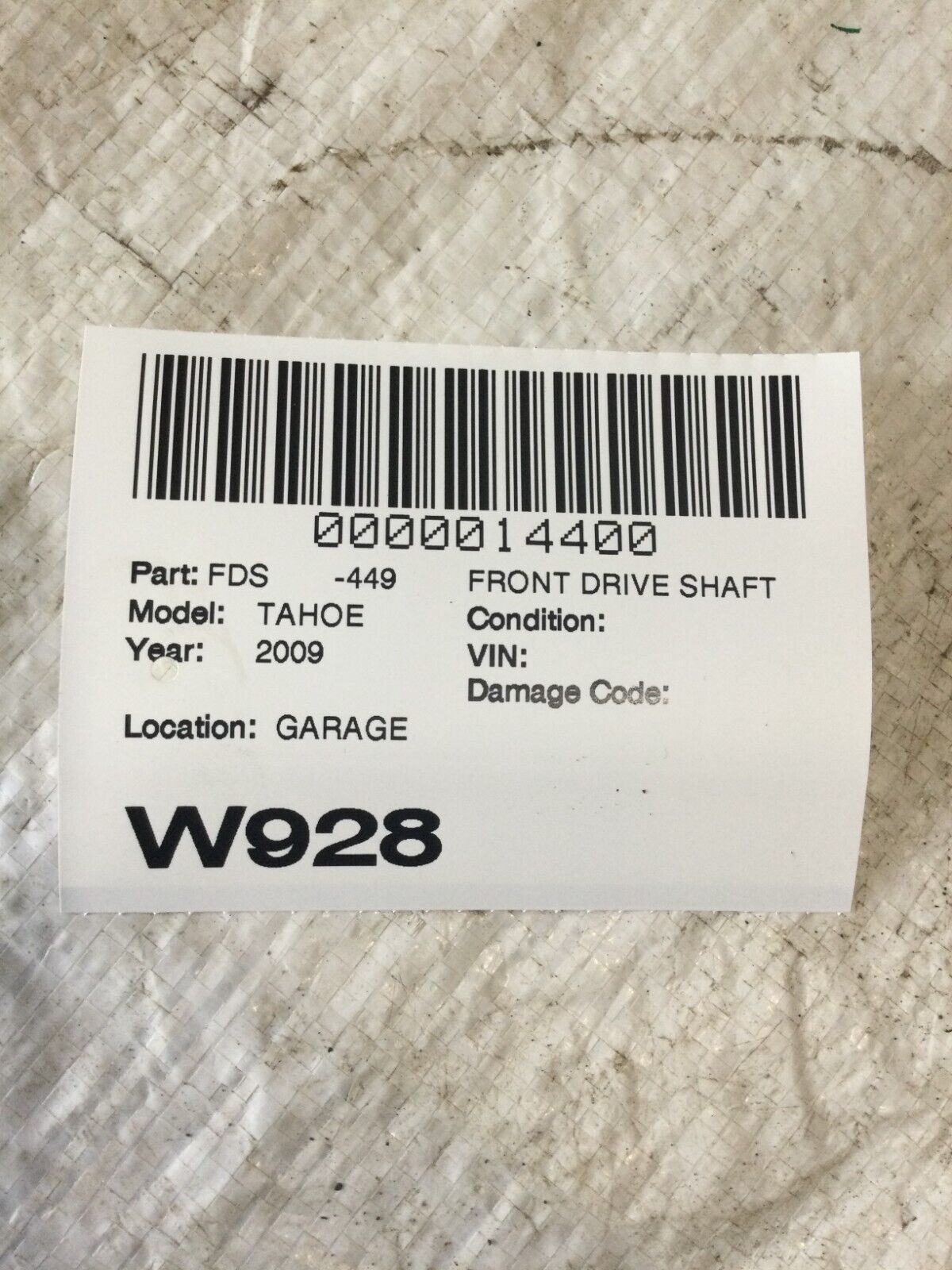 2007-2009 Chevrolet Tahoe Front Drive Shaft OEM 05425804A