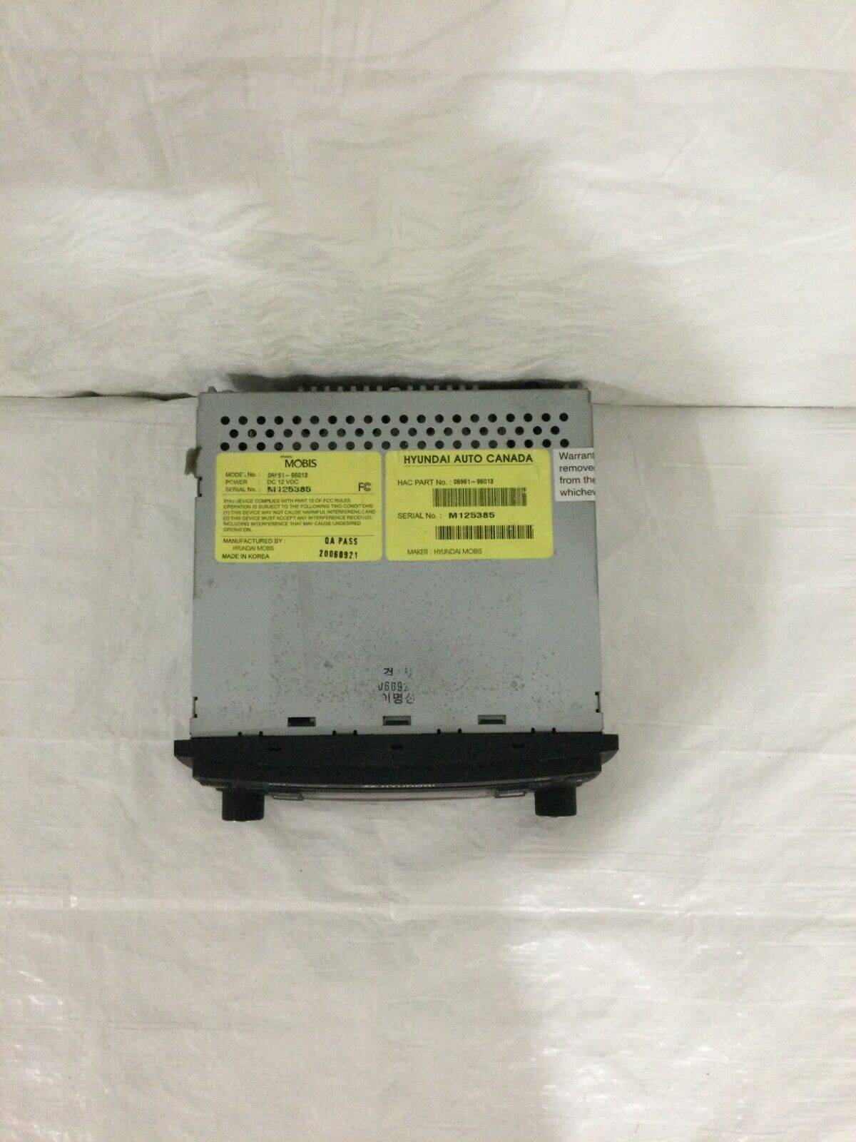 2007-2009 Hyundai Elantra MP3 Music Player 06961-96013 OEM