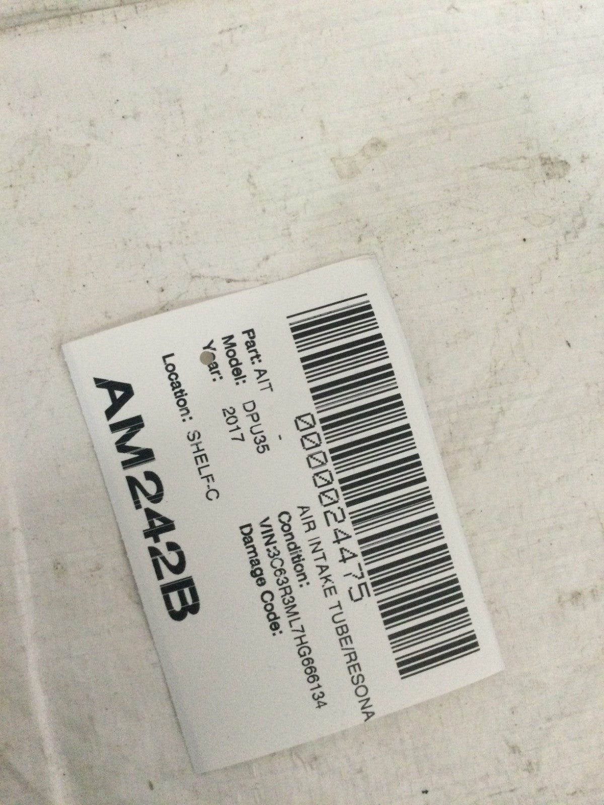 2017 Dodge Ram 3500 6.7L Clean Air Duct OEM 53032944AK