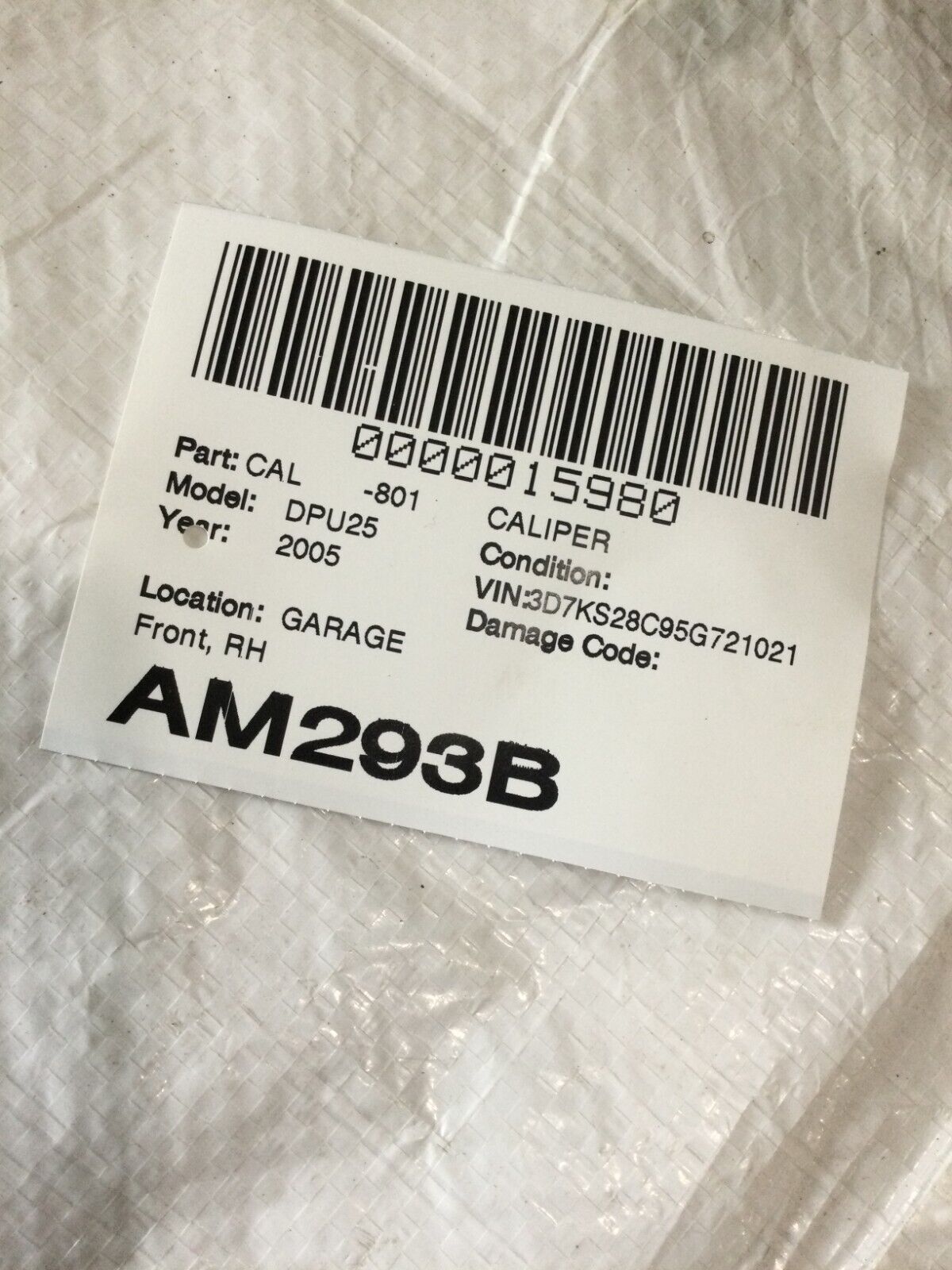 2005 Dodge Ram 2500 Right Side Brake  Caliper OEM