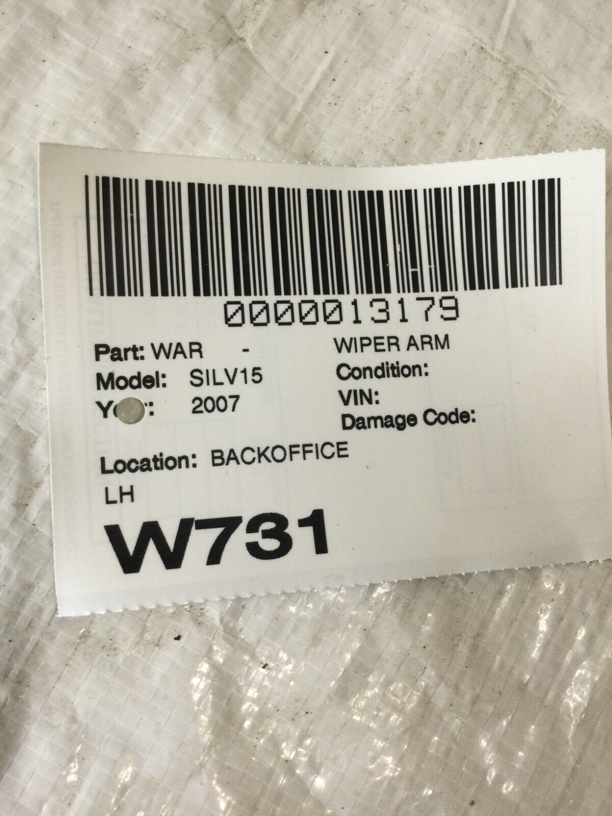 2007 Chevy Silverado 1500 Left passenger Side Wiper Arm OEM