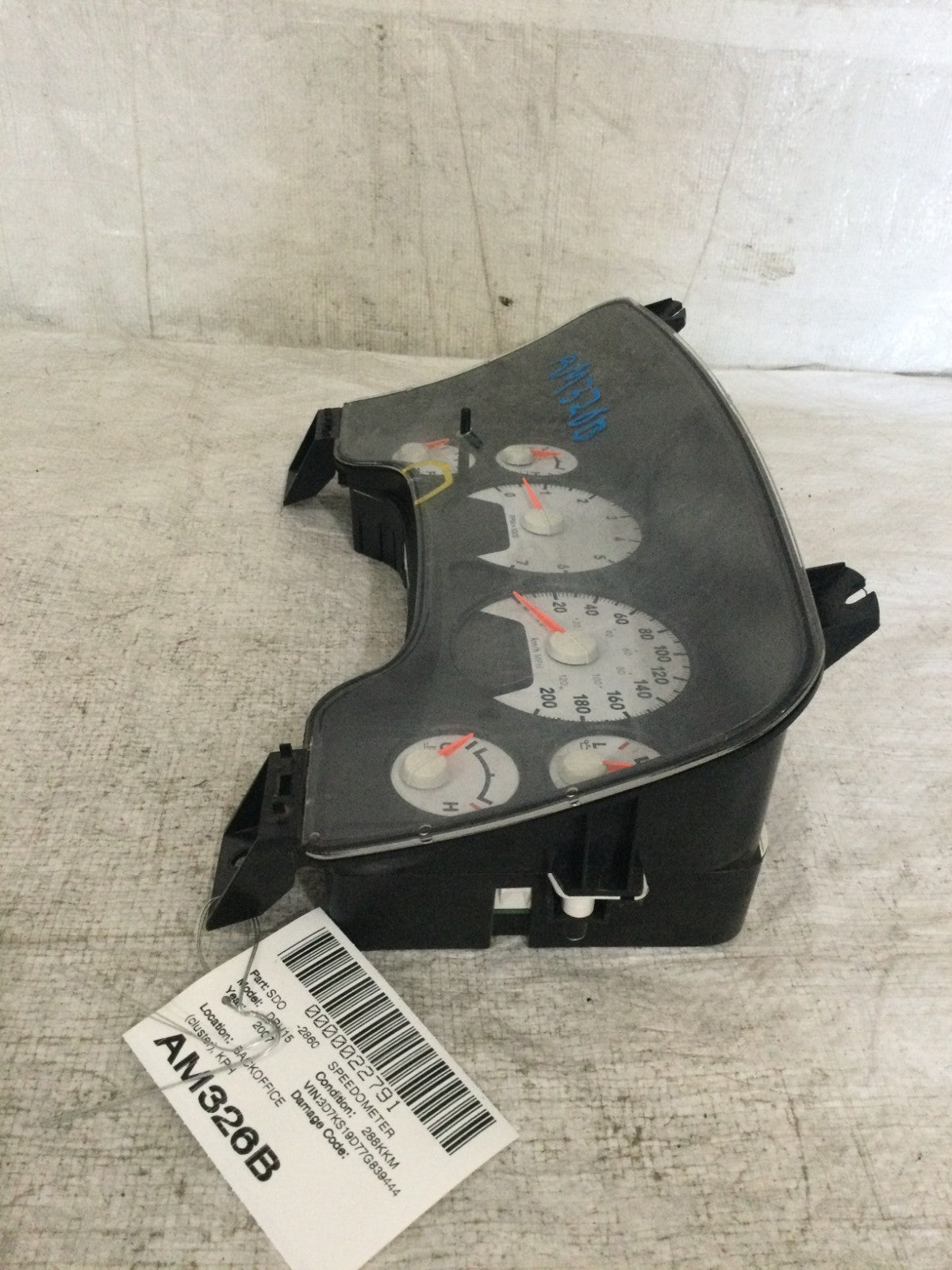 2007 Dodge Ram 1500 Speedometer Cluster KPH OEM 05172048AG MARKED DAMAGE