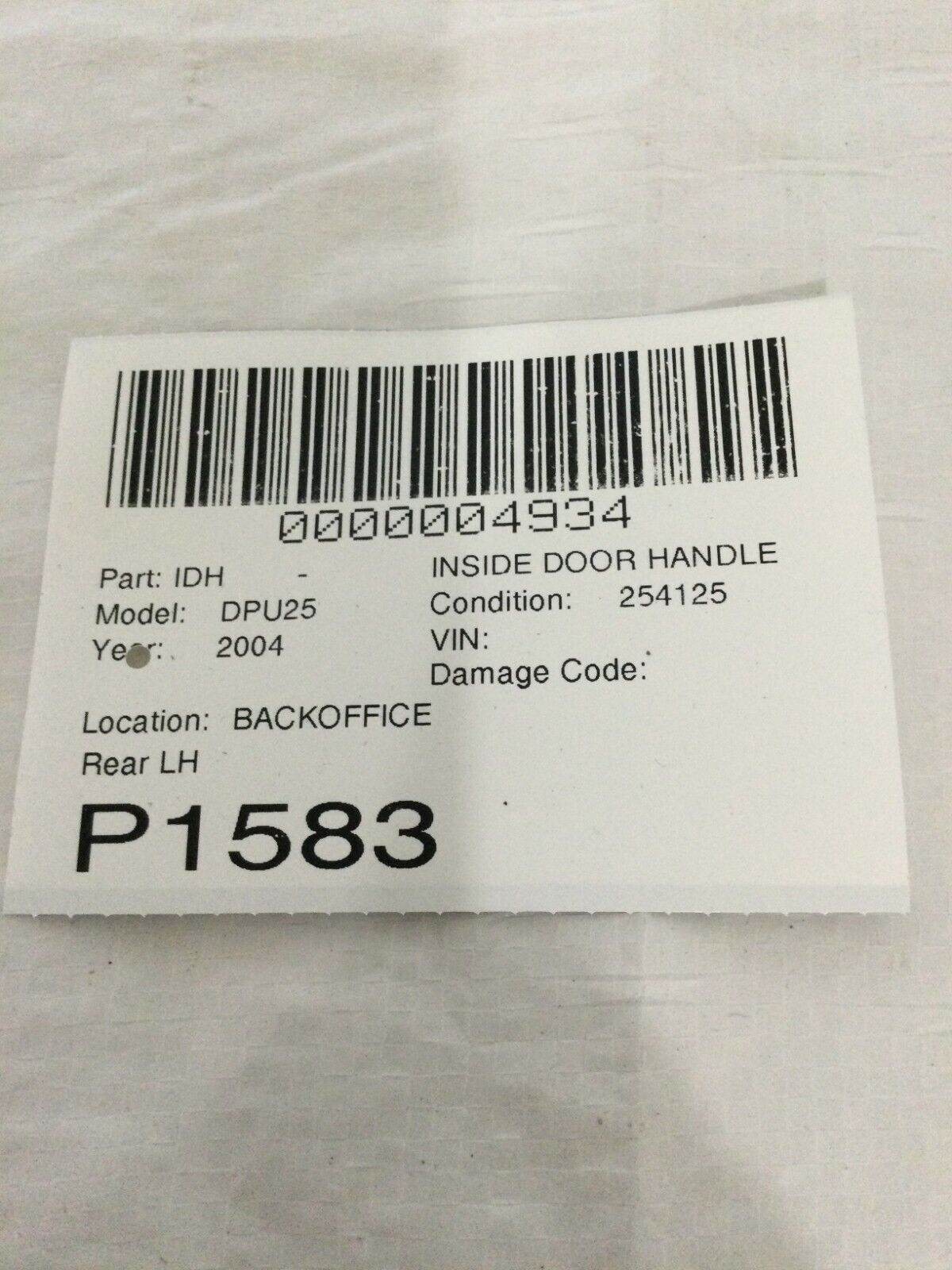 2004 Dodge Ram 2500 Rear Left Interior Door Handle OEM