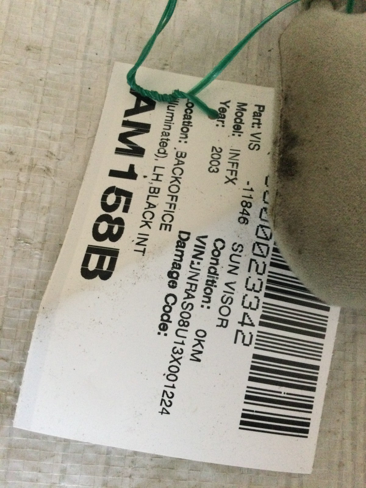 2003 Infiniti FX35 Left Driver Side Sun Visor OEM