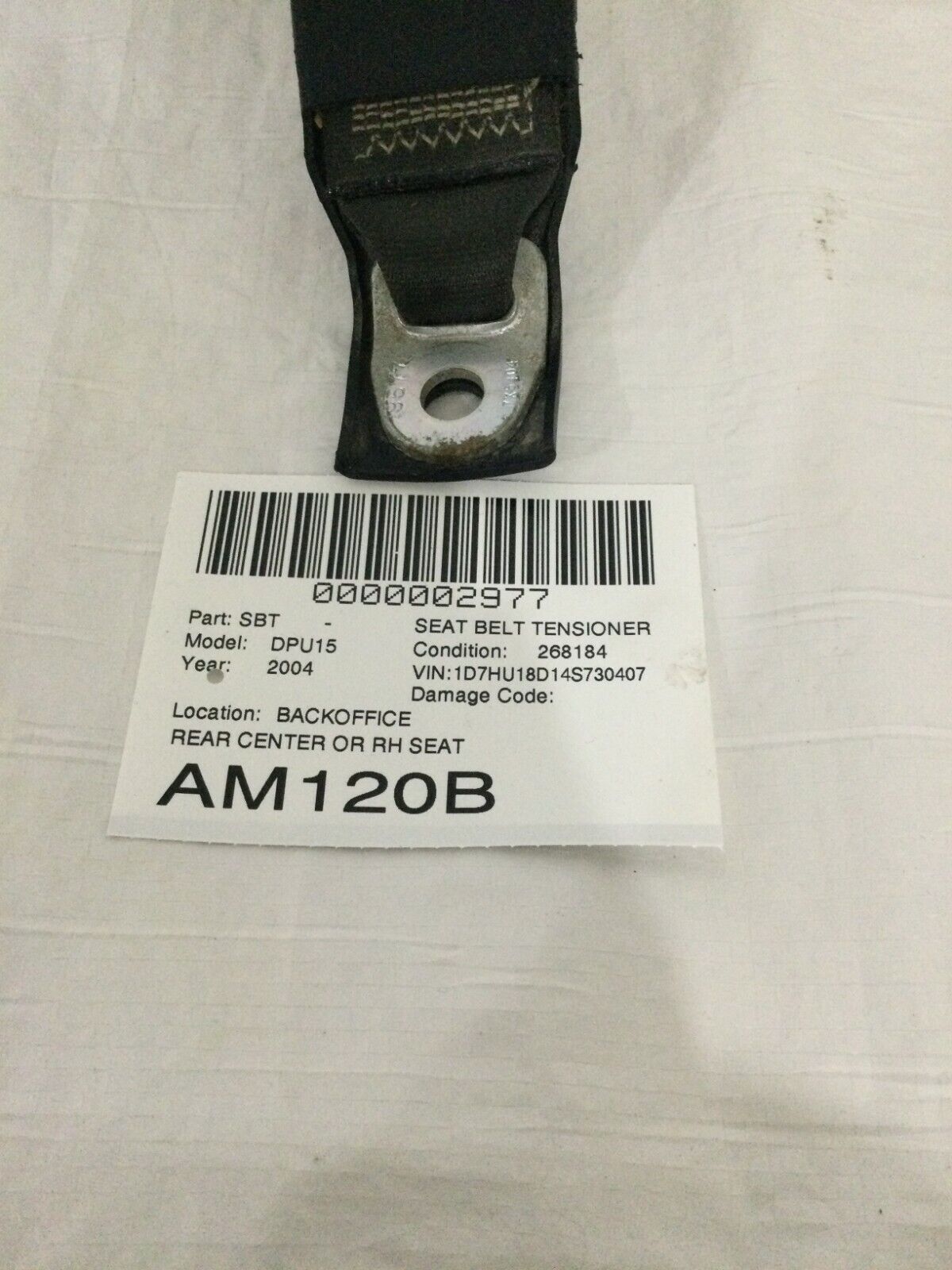 2004 Dodge Ram 1500 Rear Center or Right Seat Belt Tensioner OEM