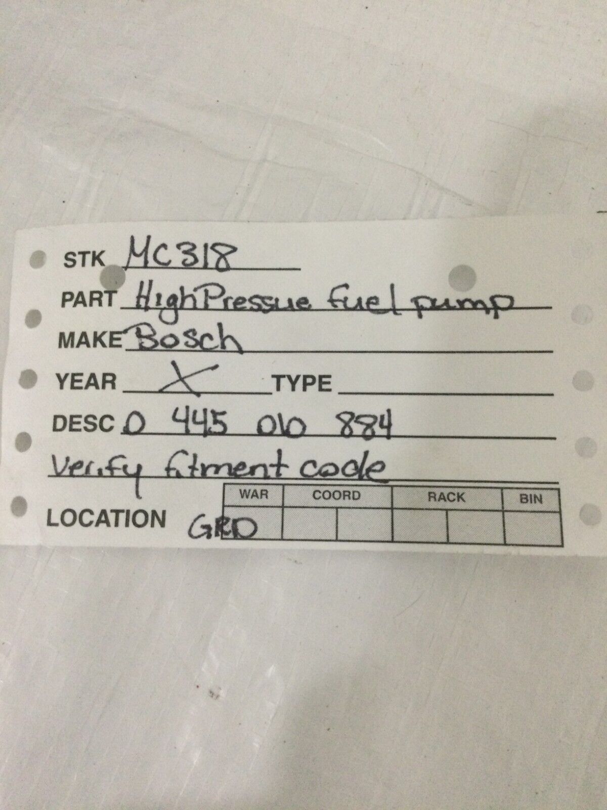 2019-2021 DODGE RAM 6.7L HIGH PRESSURE FUEL PUMP 0445010884 OEM