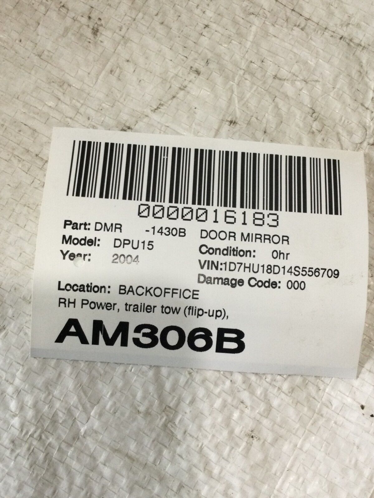 2004 Dodge Ram 1500 Right  Side View Door Mirror OEM