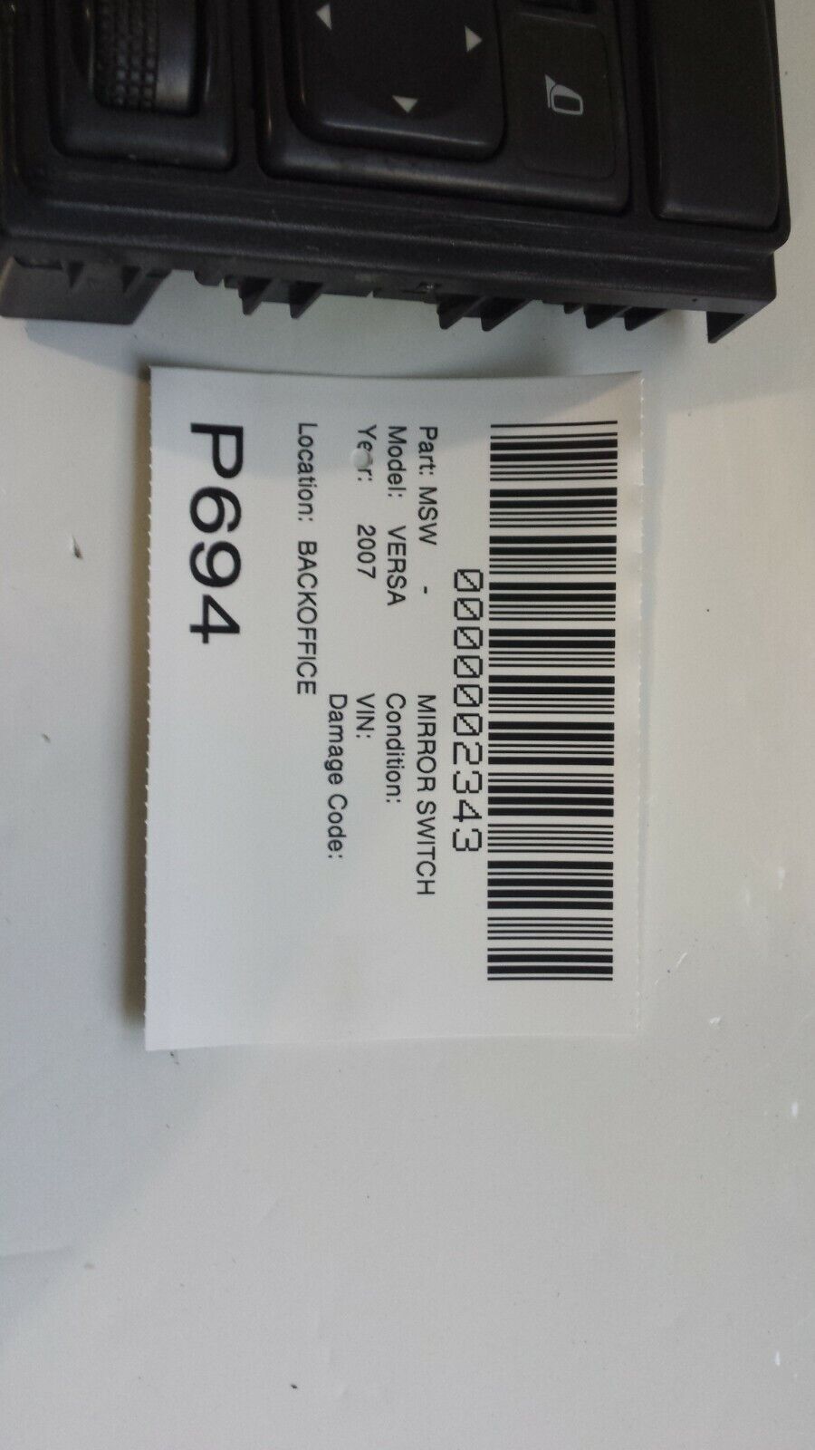 2007-2009 Nissan Versa Mirror Control Switch Driver Side OEM 