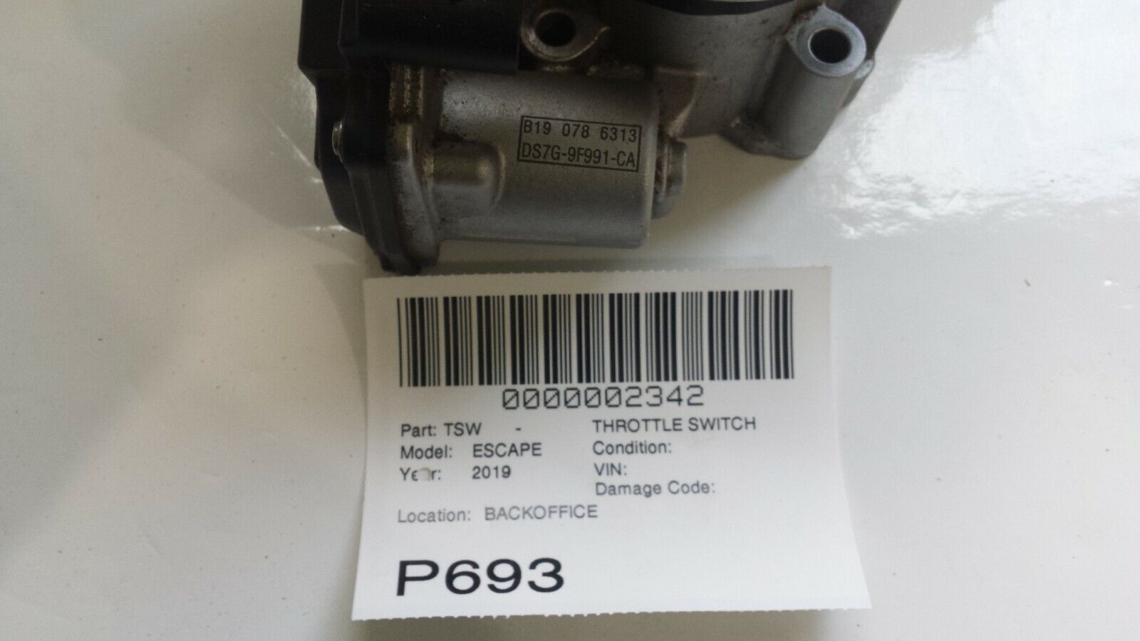 2019 Ford Escape Throttle Body Assembly OEM DS7G-9F991-CA