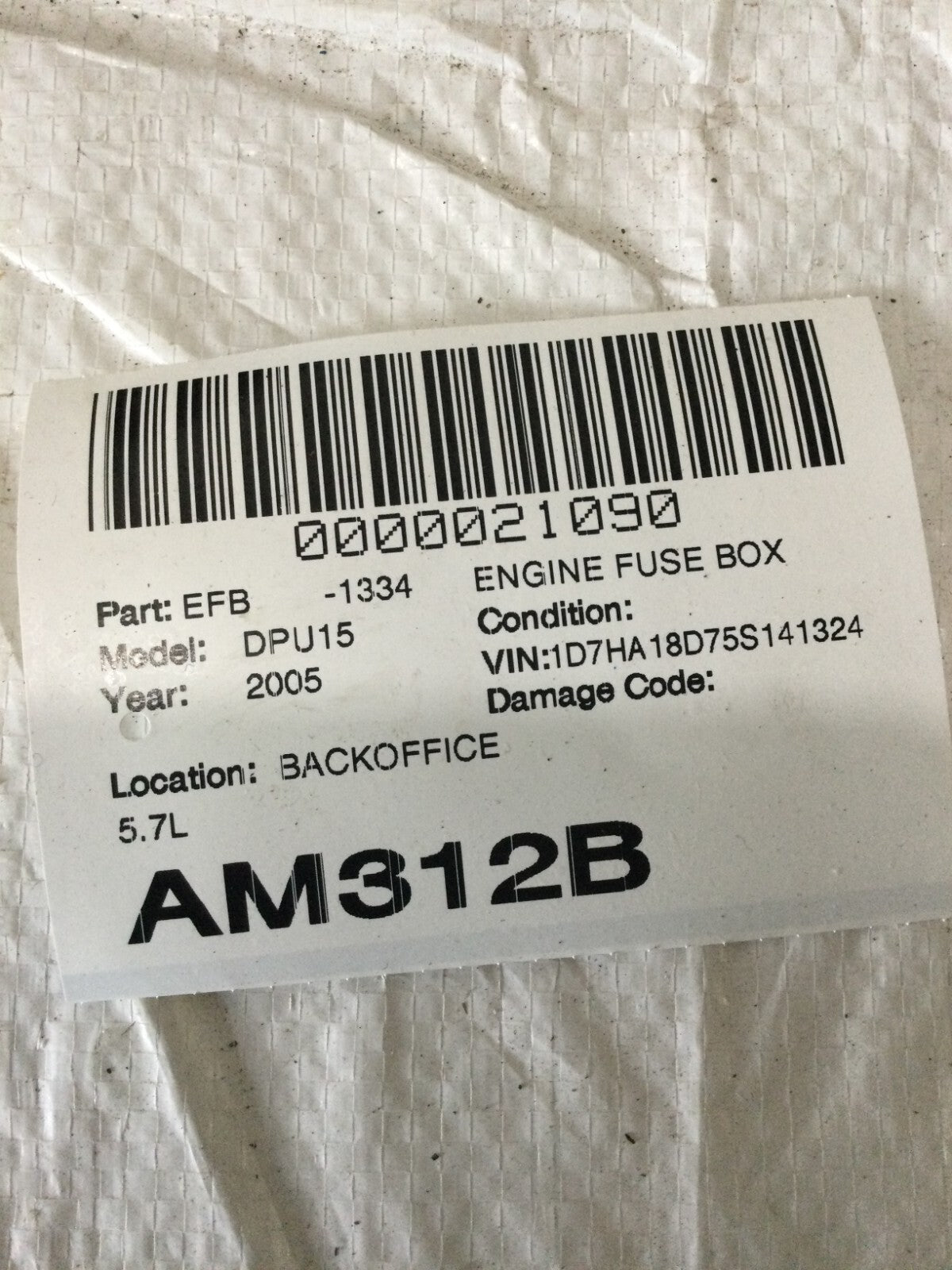 2005 Dodge Ram 1500 TIPM Integrated Power Module Fuse Box P05026034AB OEM