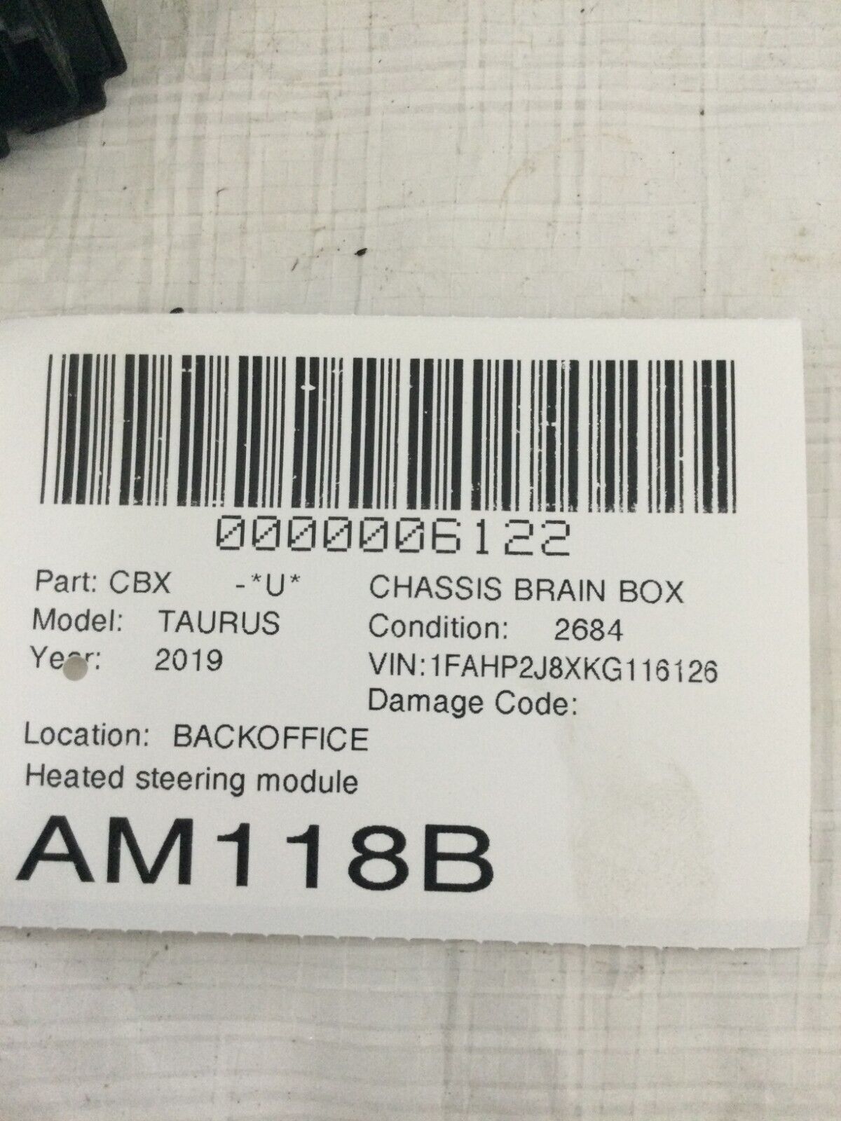 2016-2019 Ford Taurus Steering Heat Control Module BU5T-14B561-AF OEM