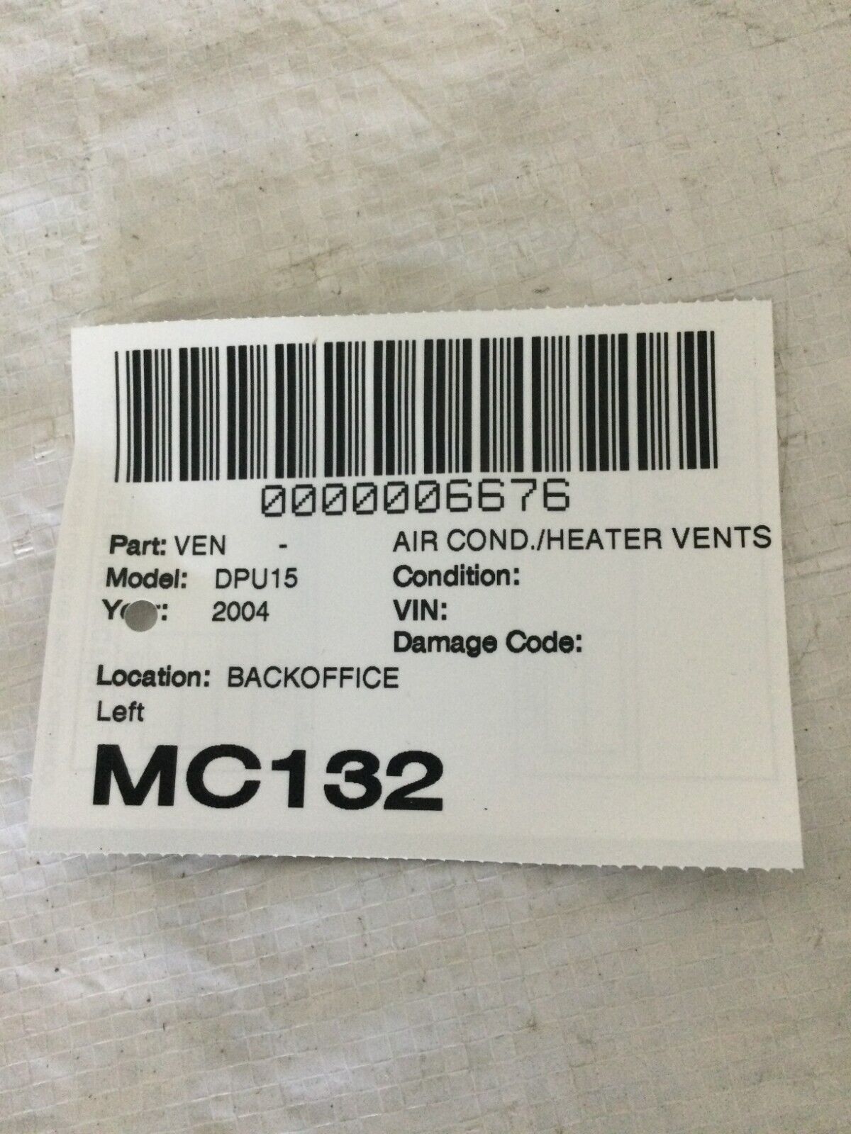 2004-2005 Dodge Ram 1500 Trim W / Air Vent OEM Left Side