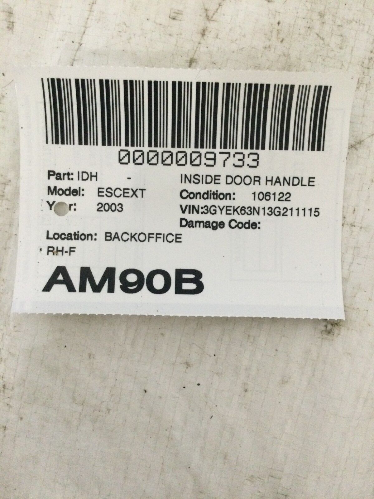 2003-2006 Cadillac Escalade EXT Front Right Interior Chrome Door Handle OEM