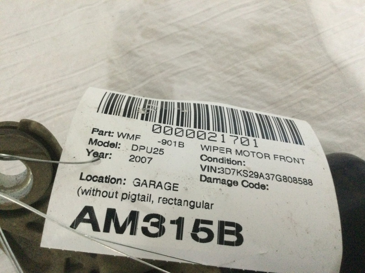 2007 Dodge Ram 2500 Windshield Wiper Motor Regulator 55077098AH