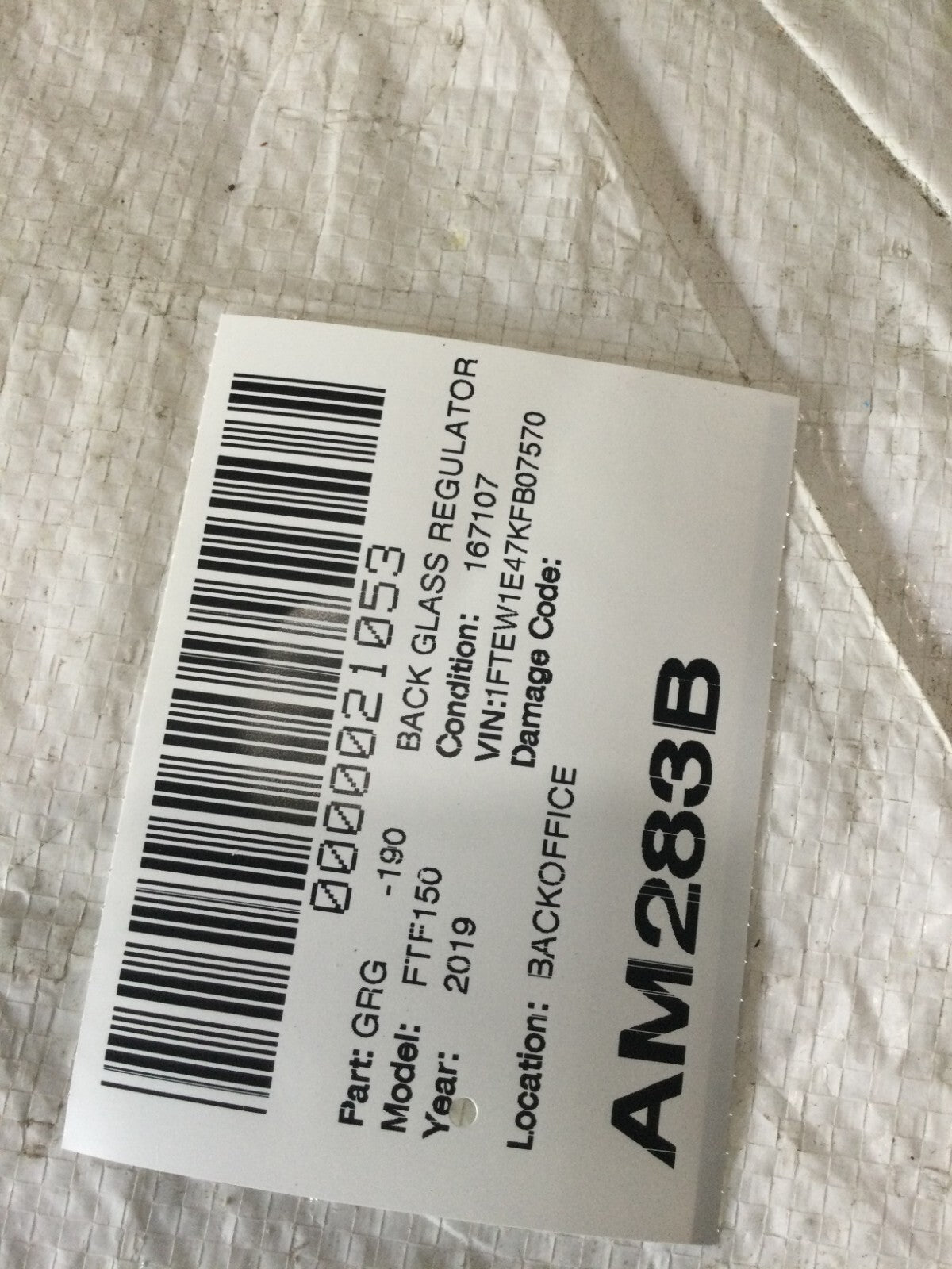 2019 Ford F-150 F150 Back Glass Window Regulator Motor OEM