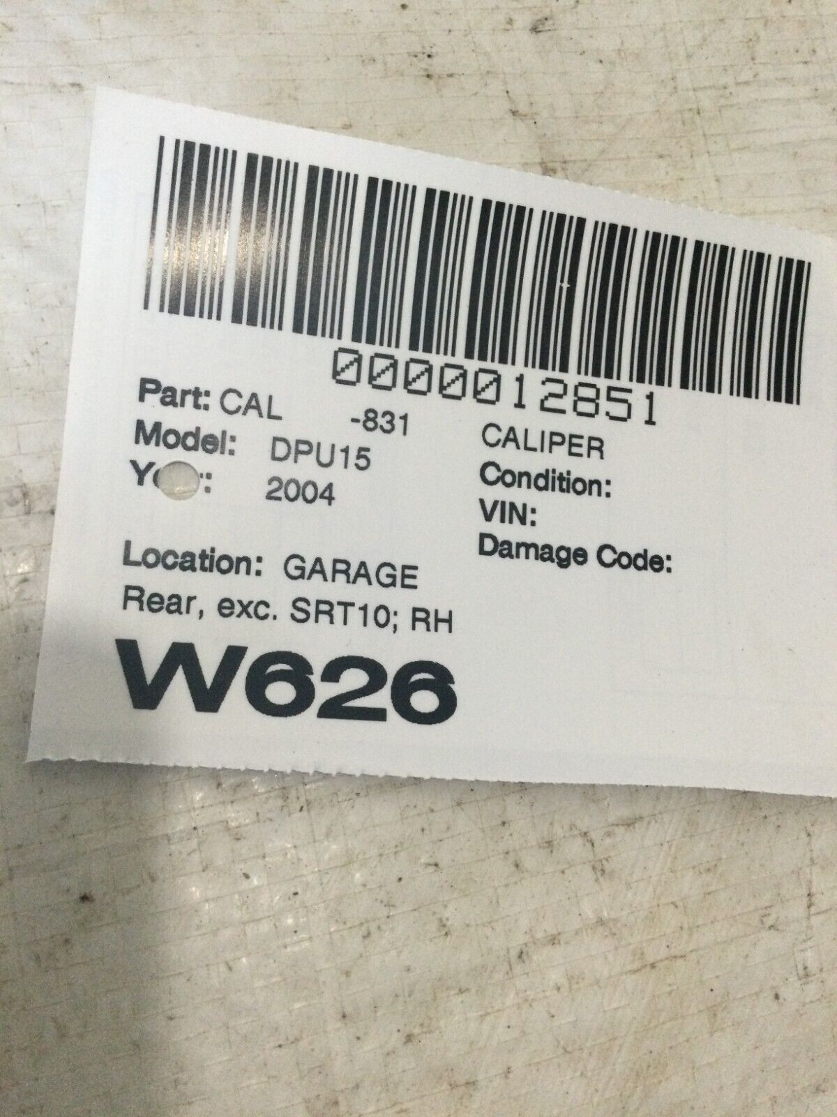 2004 - 2006 Dodge  Ram 1500 Rear Right  Brake  Caliper OEM