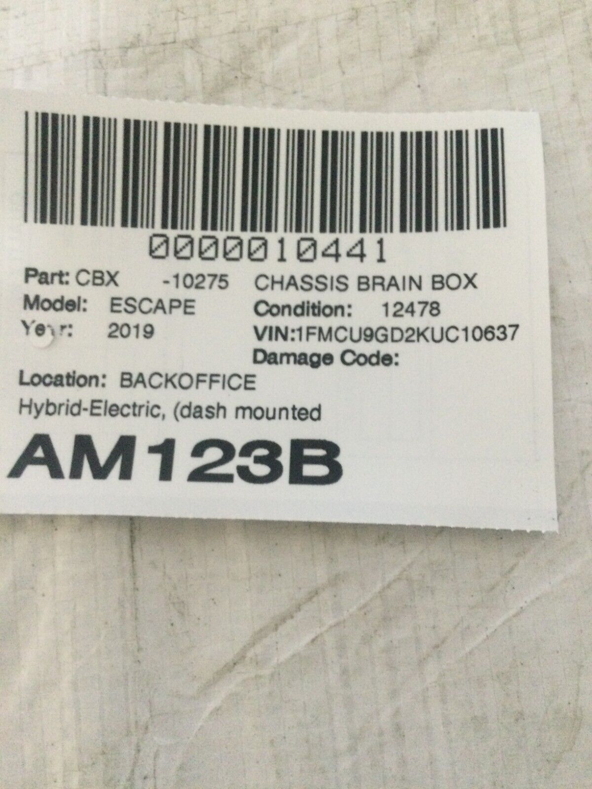 2017-2019 Ford Escape Hybrid Electric Voltage Module Dash Mounted FV4T14B526 OEM