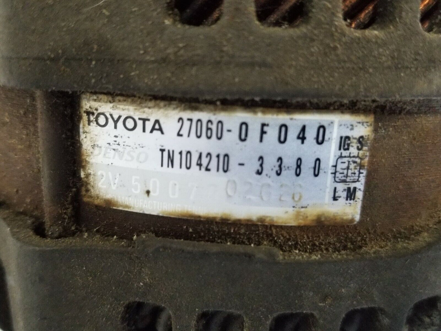 2004-2006 Toyota Tundra Alternator Motor 27060-0F040 OEM