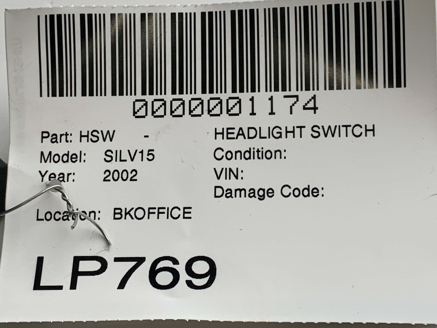 2002 Chevrolet Silverado 1500 Headlight Switch Wiring Connector OEM 15755595
