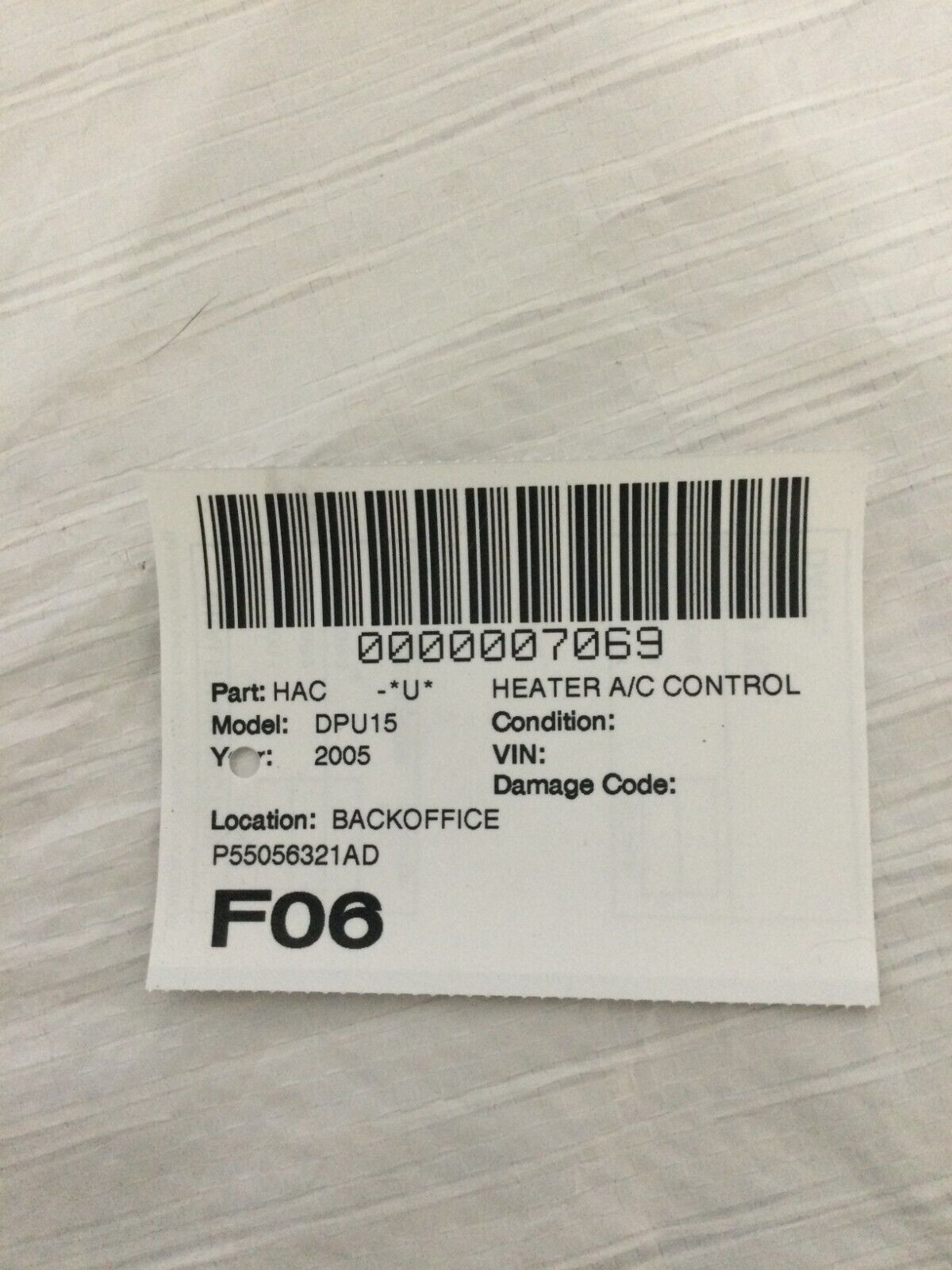 2002-2005 Dodge Ram 1500 A/C Heater Climate Control Switch 55056322AD OEM