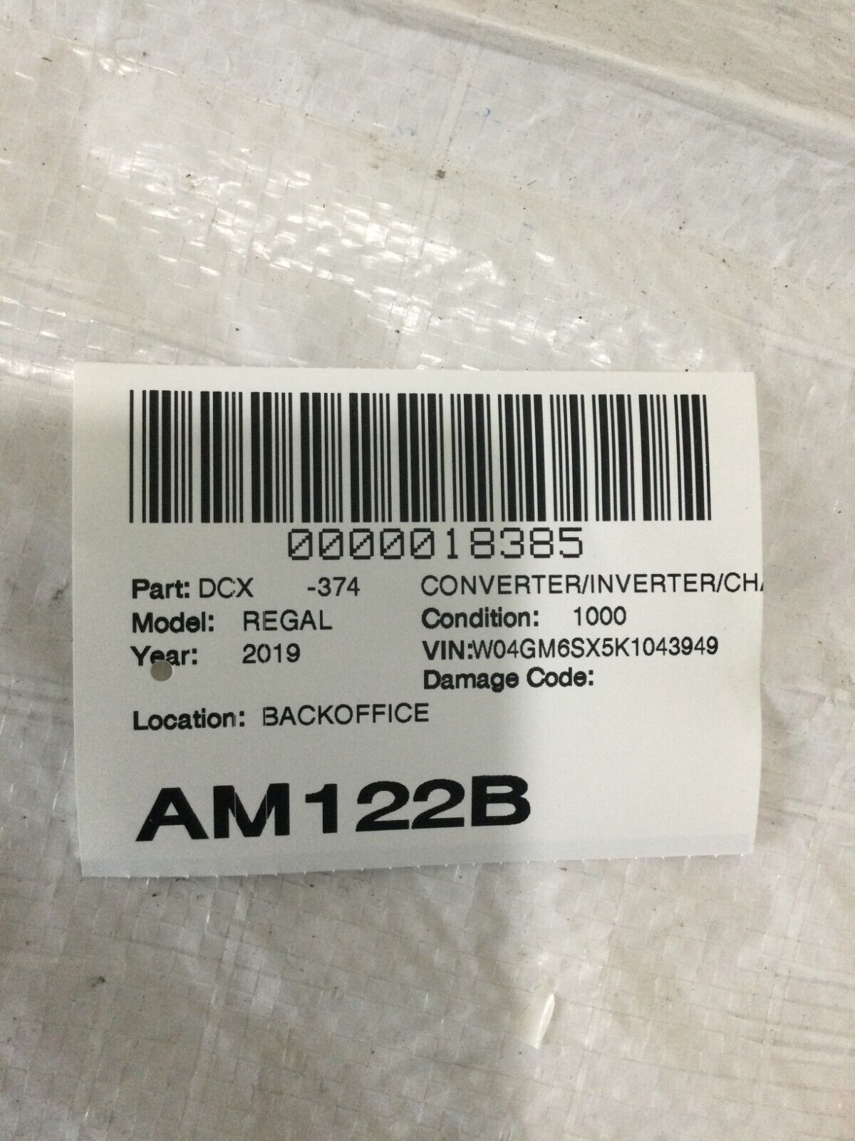 2019 Buick Regal Inverter Converter Module 13510484 OEM