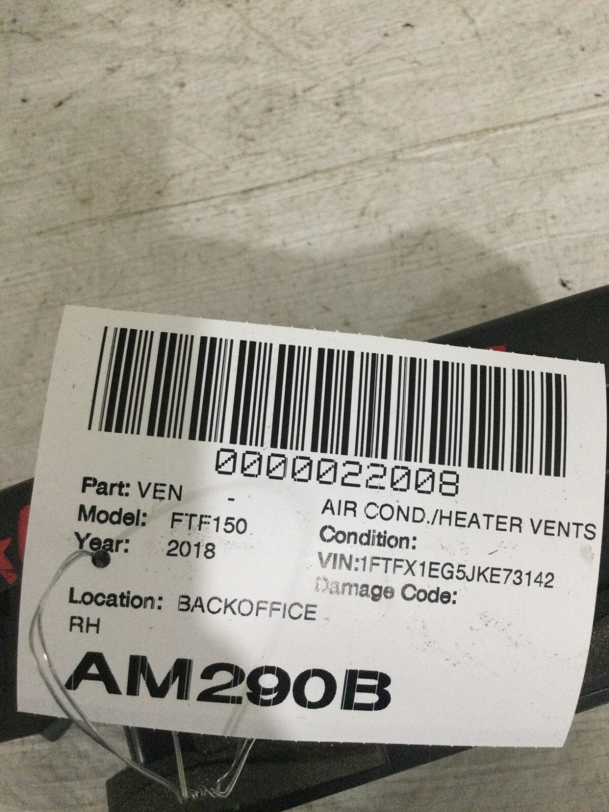 2018 Ford F-150 Right Outer Dashboard Air Vent OEM